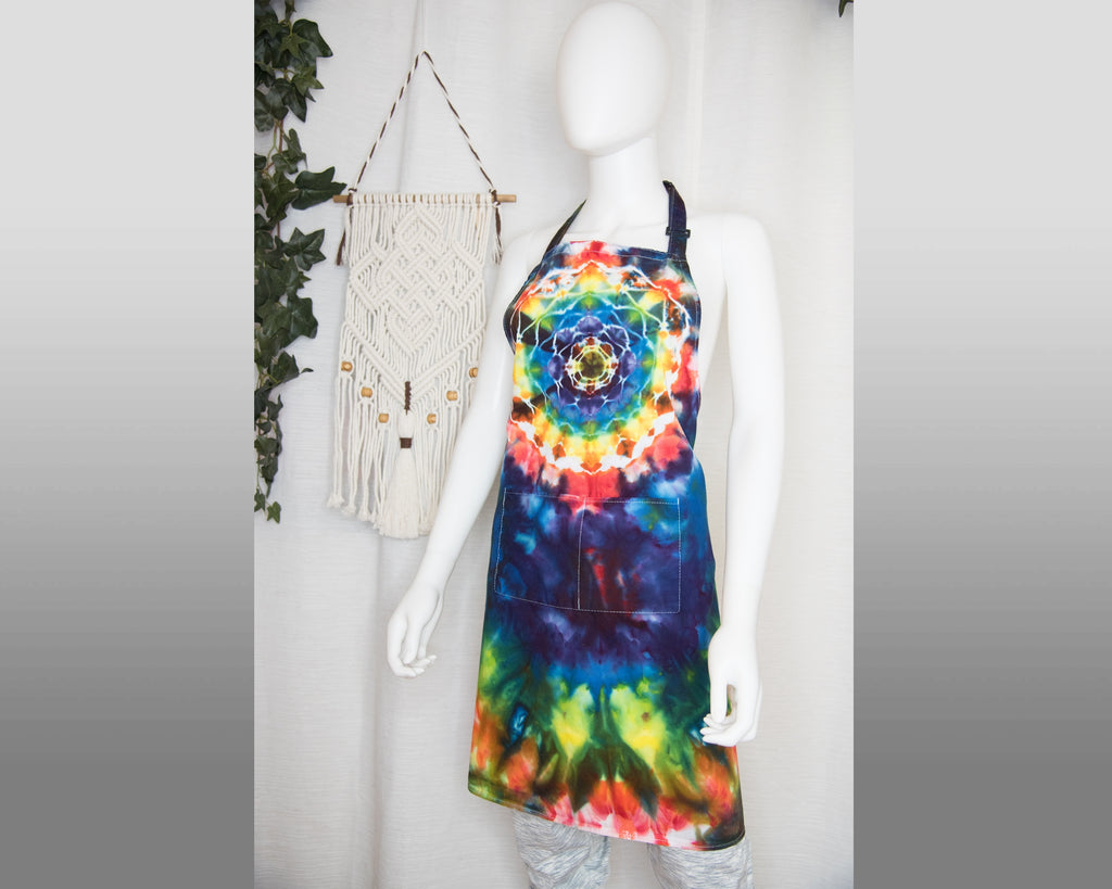 Cotton Chef's Apron - Rainbow Mandala