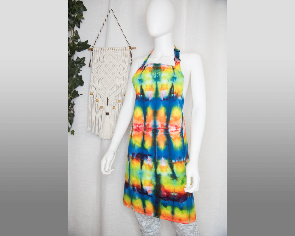 Cotton Chef's Apron - Rainbow Stripes