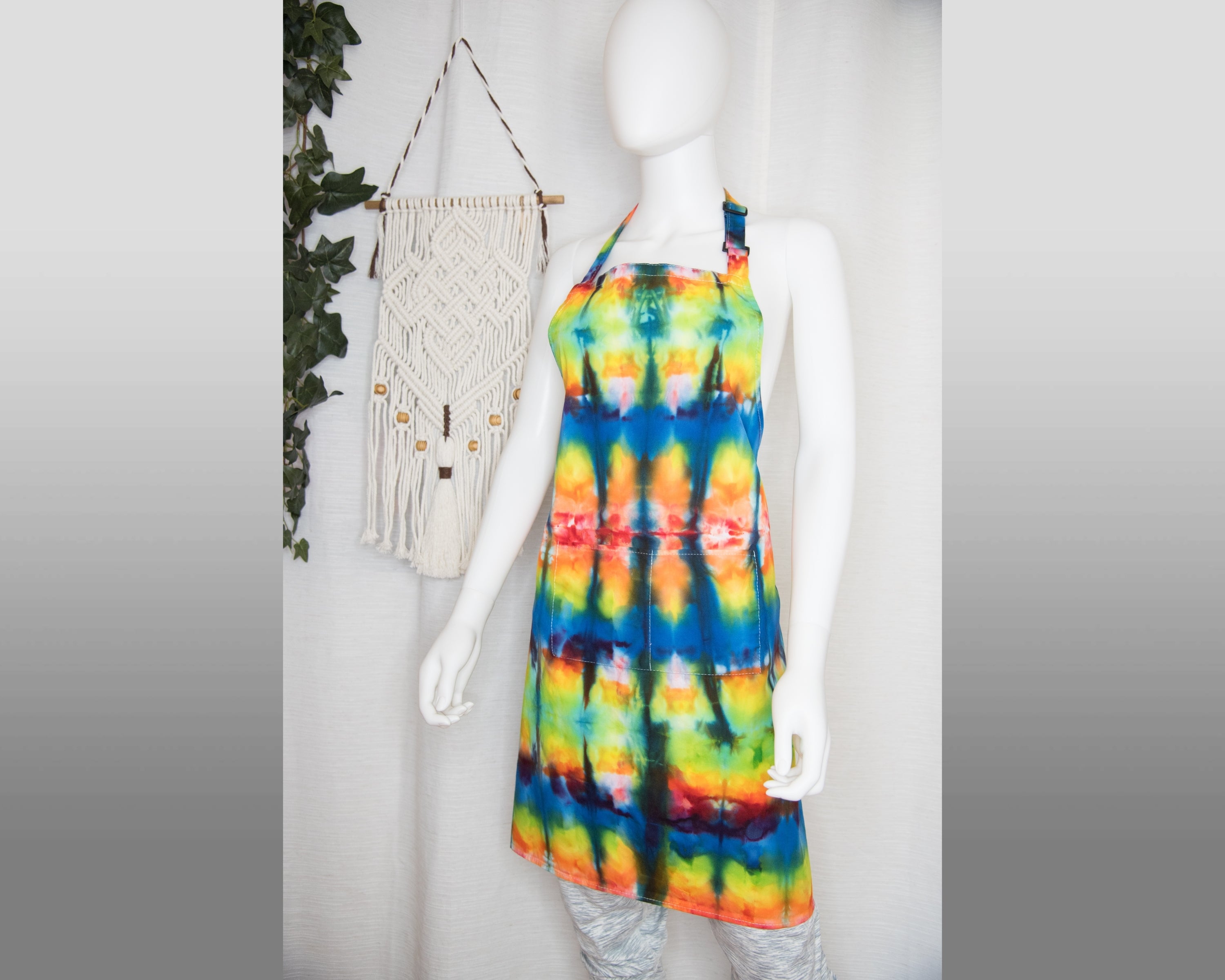 Cotton Chef's Apron - Rainbow Stripes