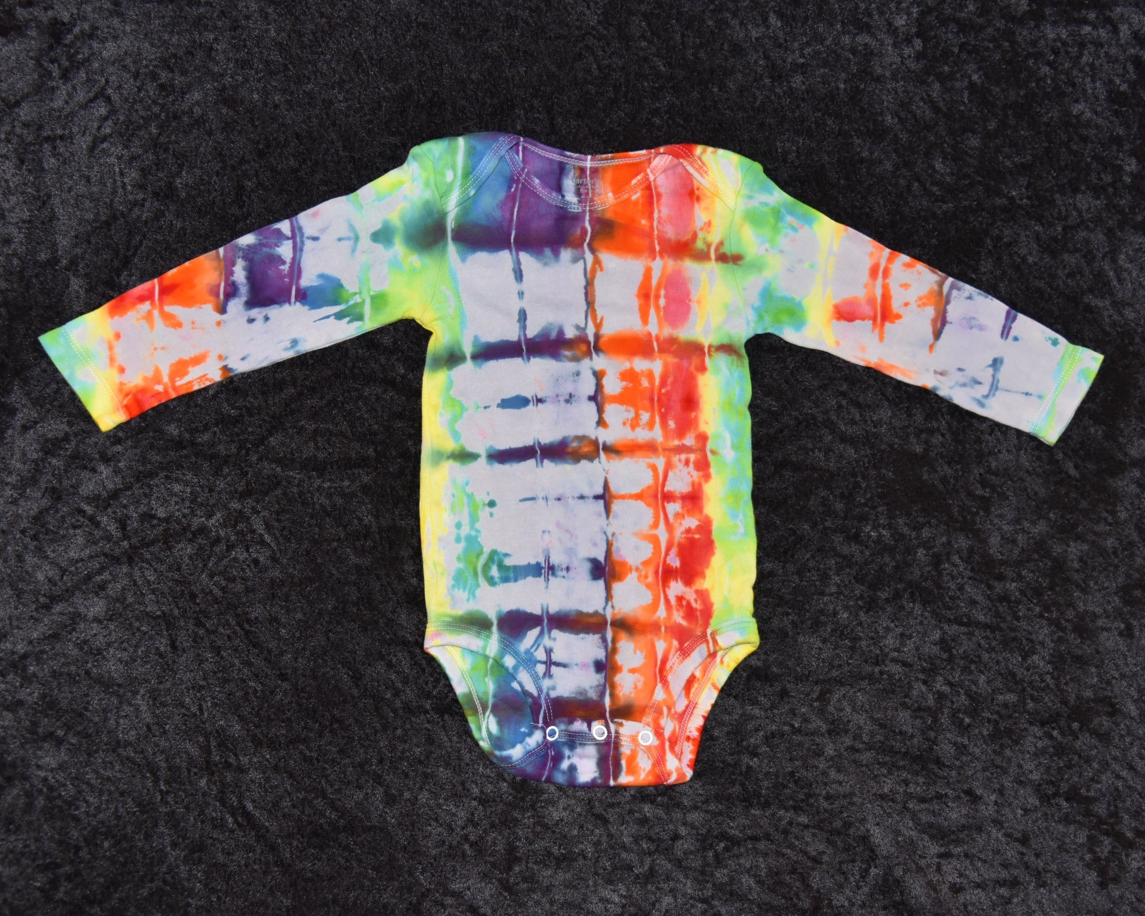 18 mo. bodysuit - Rainbow Vertical Stripes