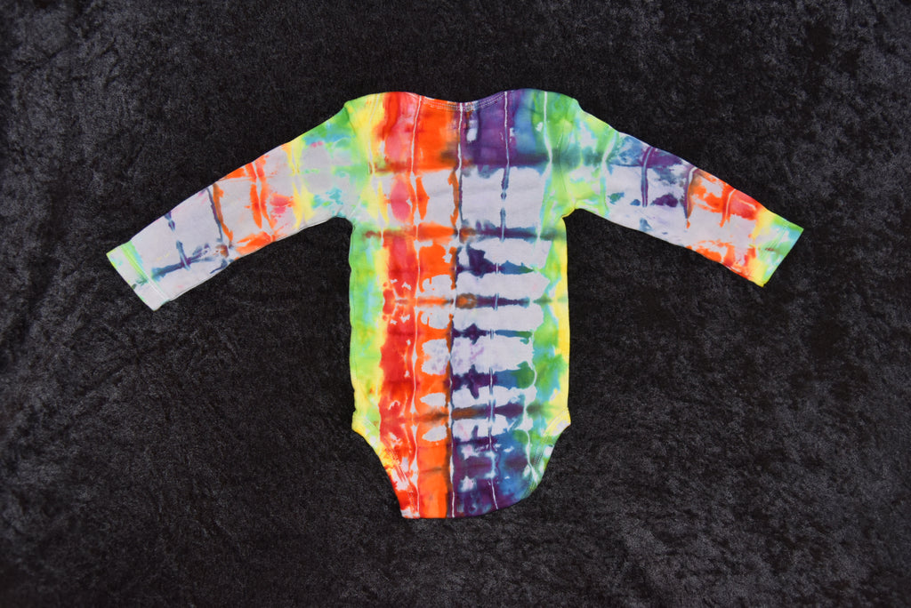 18 mo. bodysuit - Rainbow Vertical Stripes