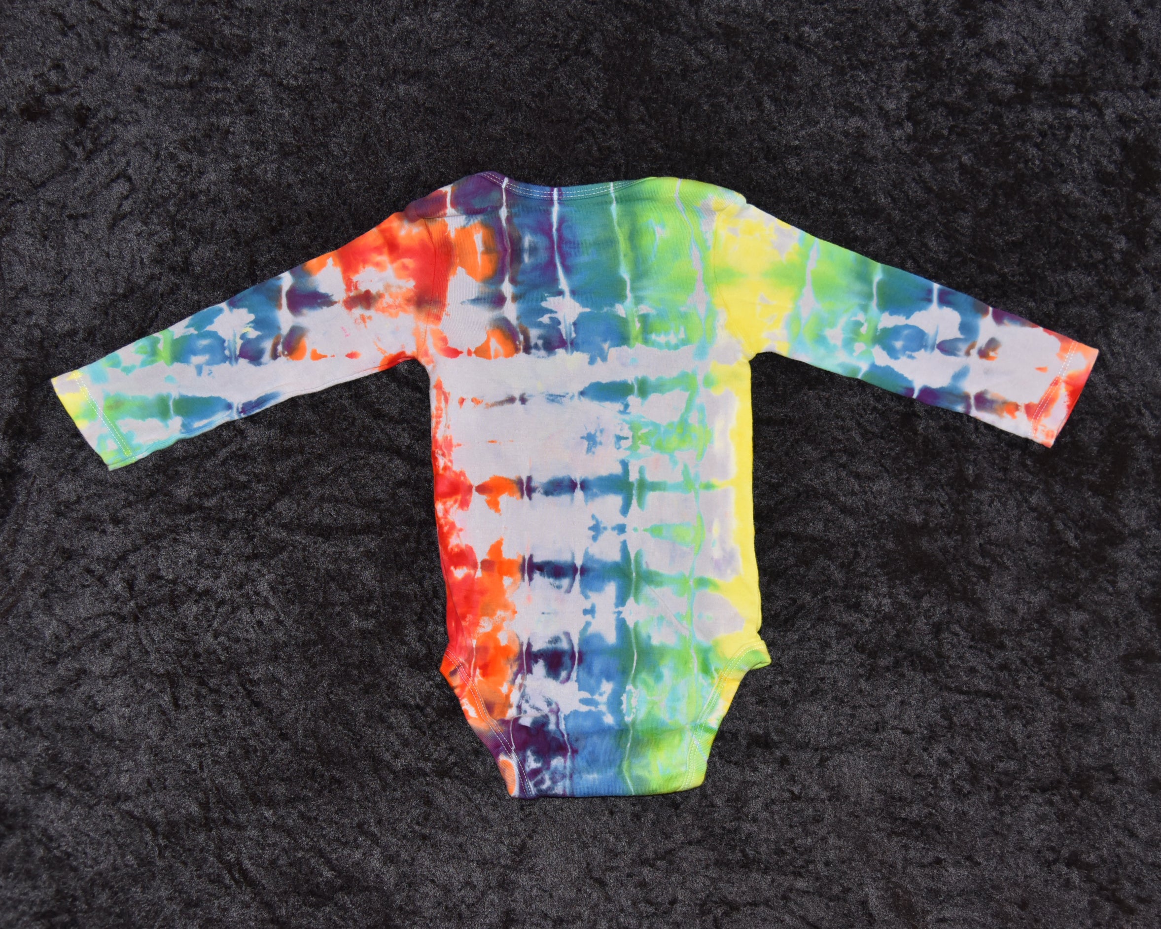 18 mo. bodysuit - Rainbow Vertical Stripes