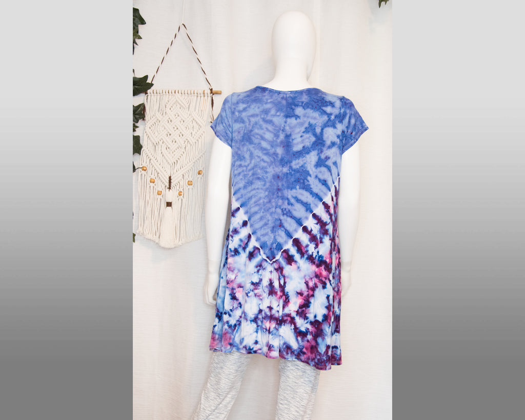 Short Sleeve Dress - Large - Purple