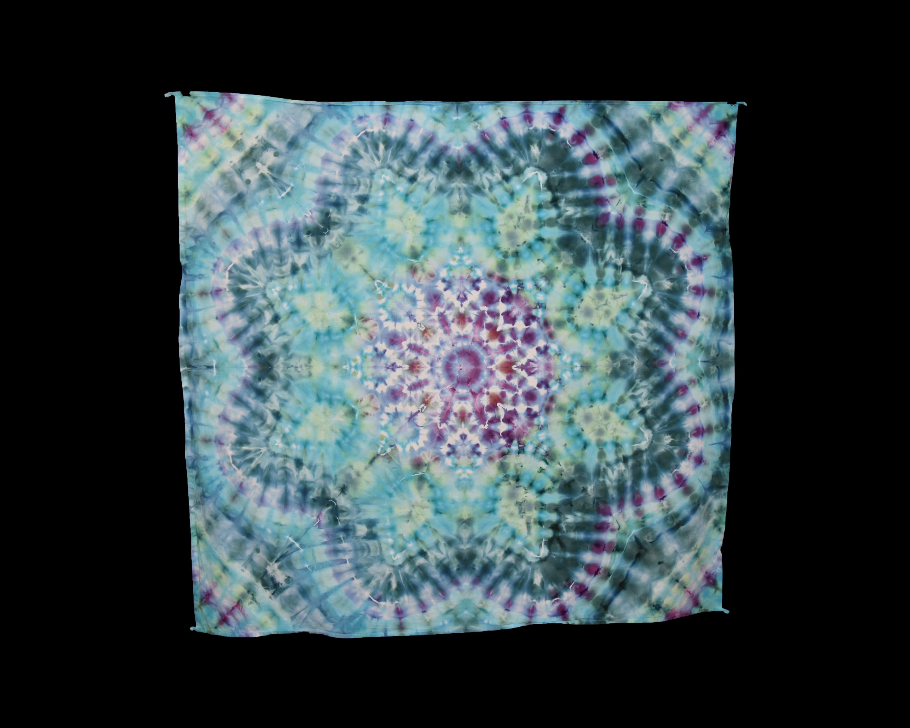 Green Purple Mandala Tapestry - 53" x 56"