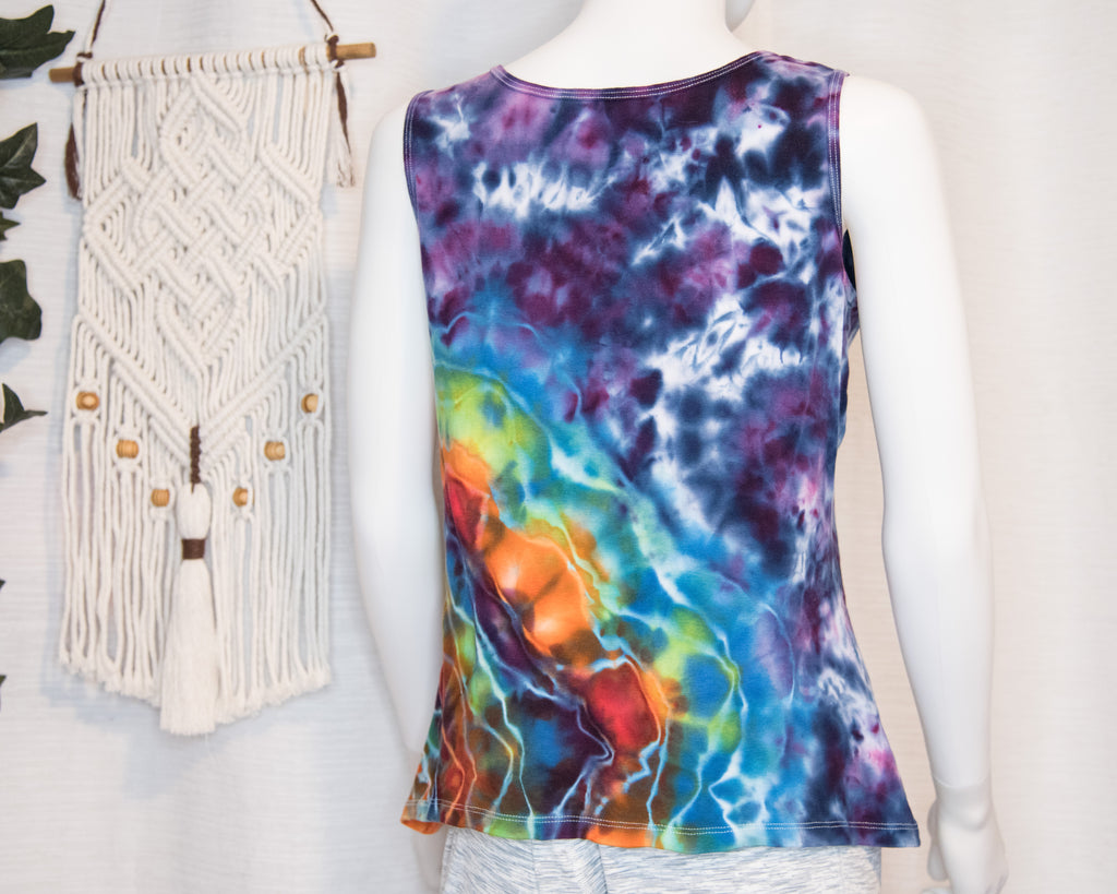 Women's Tank Top - Large - Purple with Rainbow Mandala