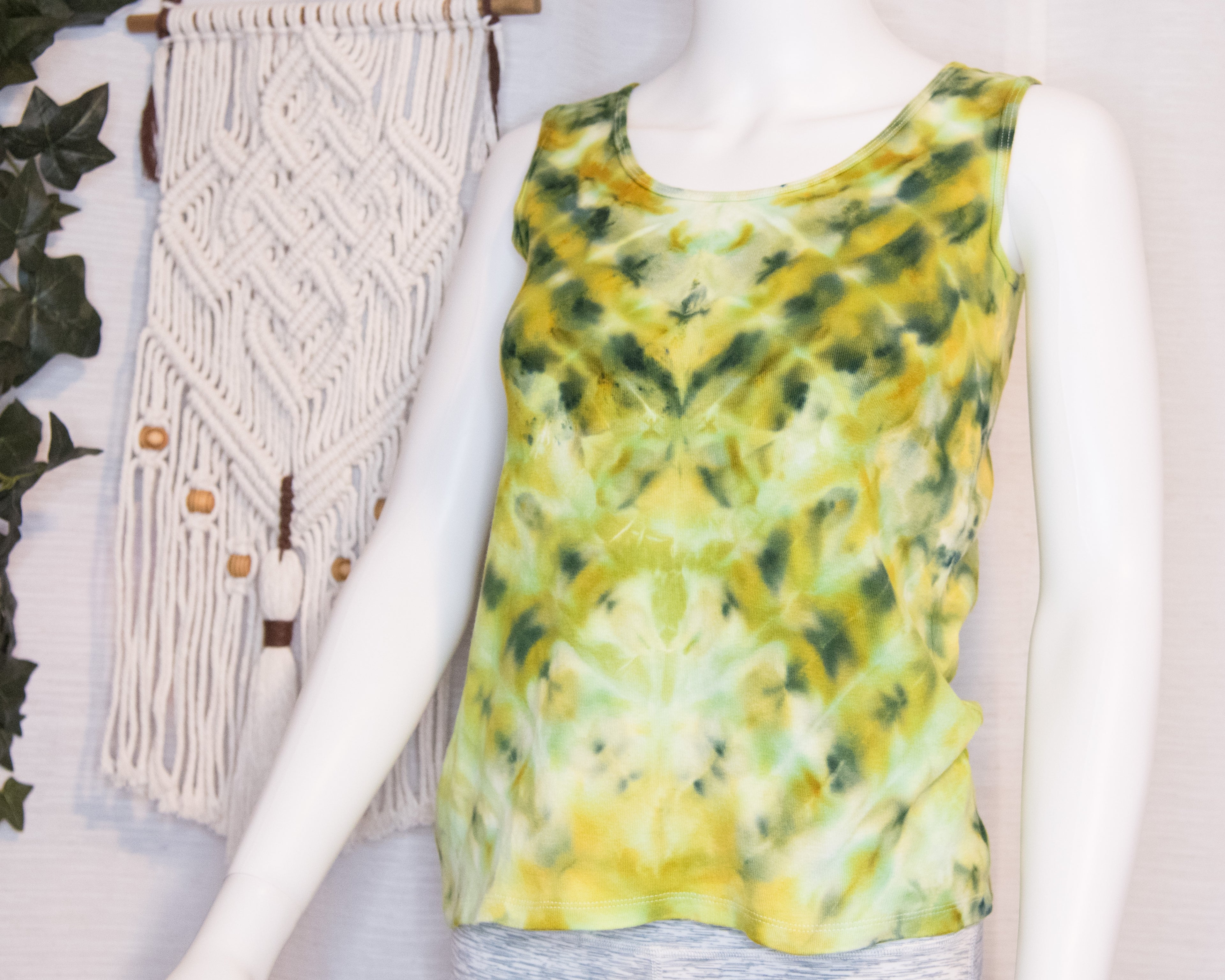 Women's Tank Top - Small - Green Stripes