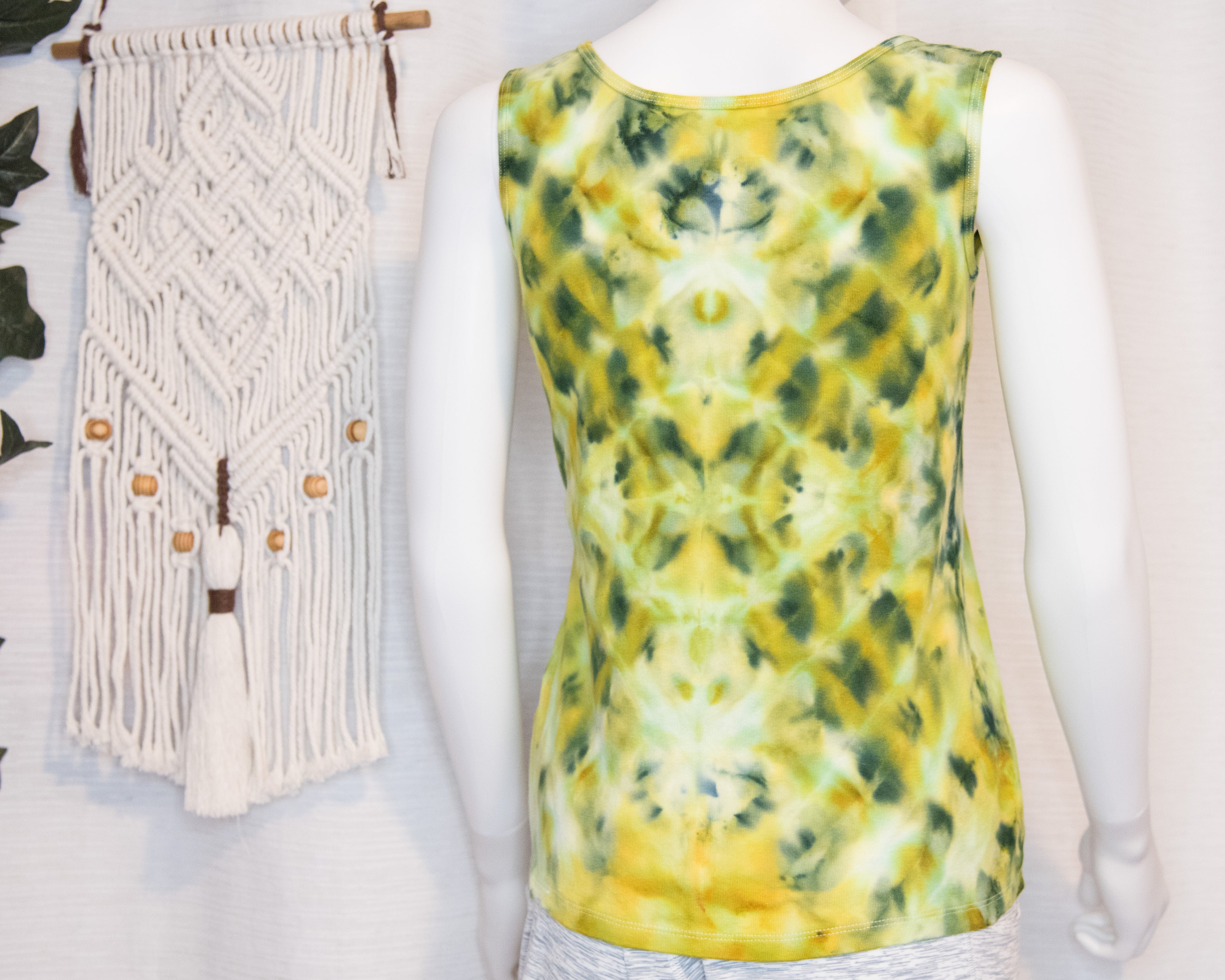 Women's Tank Top - Small - Green Stripes