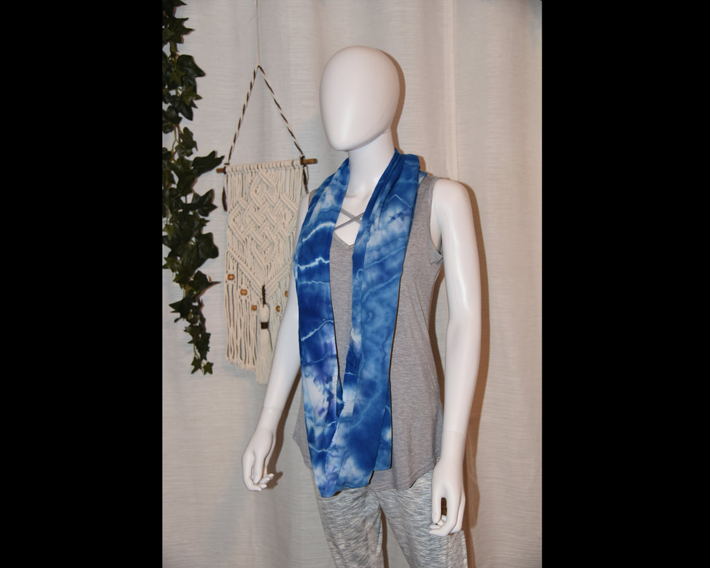 Circular Rayon Infinity Scarf - Blue