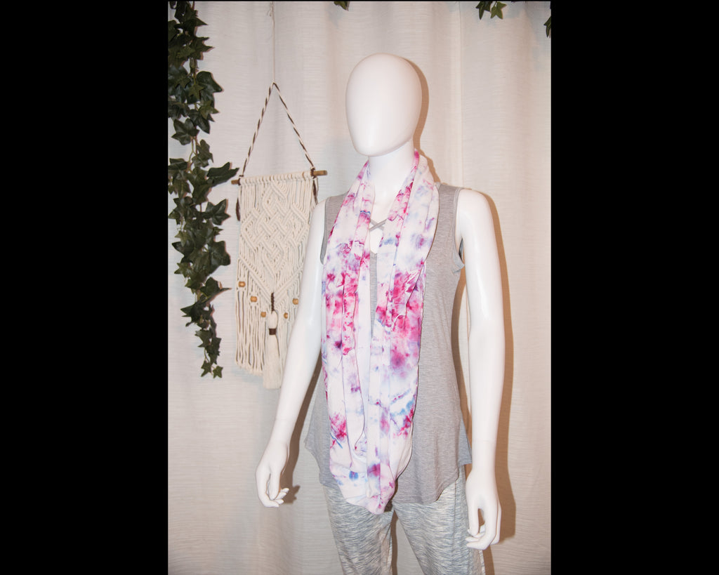 Circular Rayon Infinity Scarf - Pink, Purple, Blue