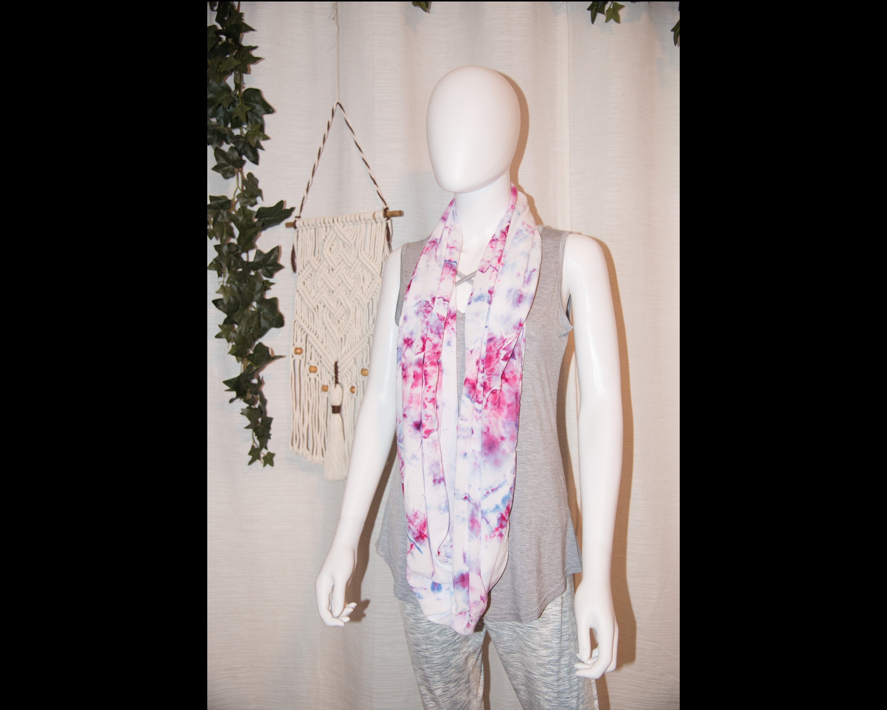 Circular Rayon Infinity Scarf - Pink, Purple, Blue