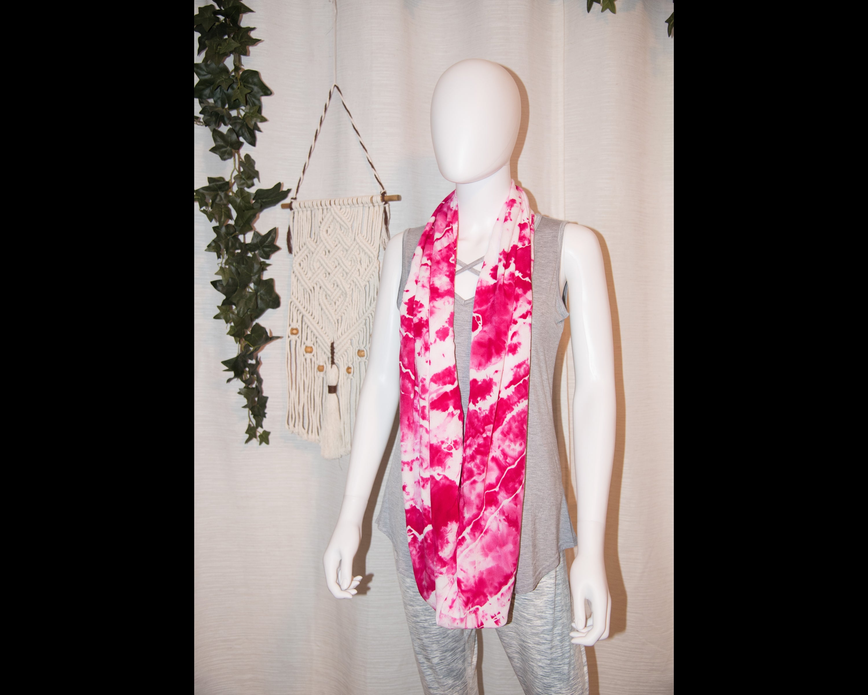 Circular Rayon Infinity Scarf - Pink