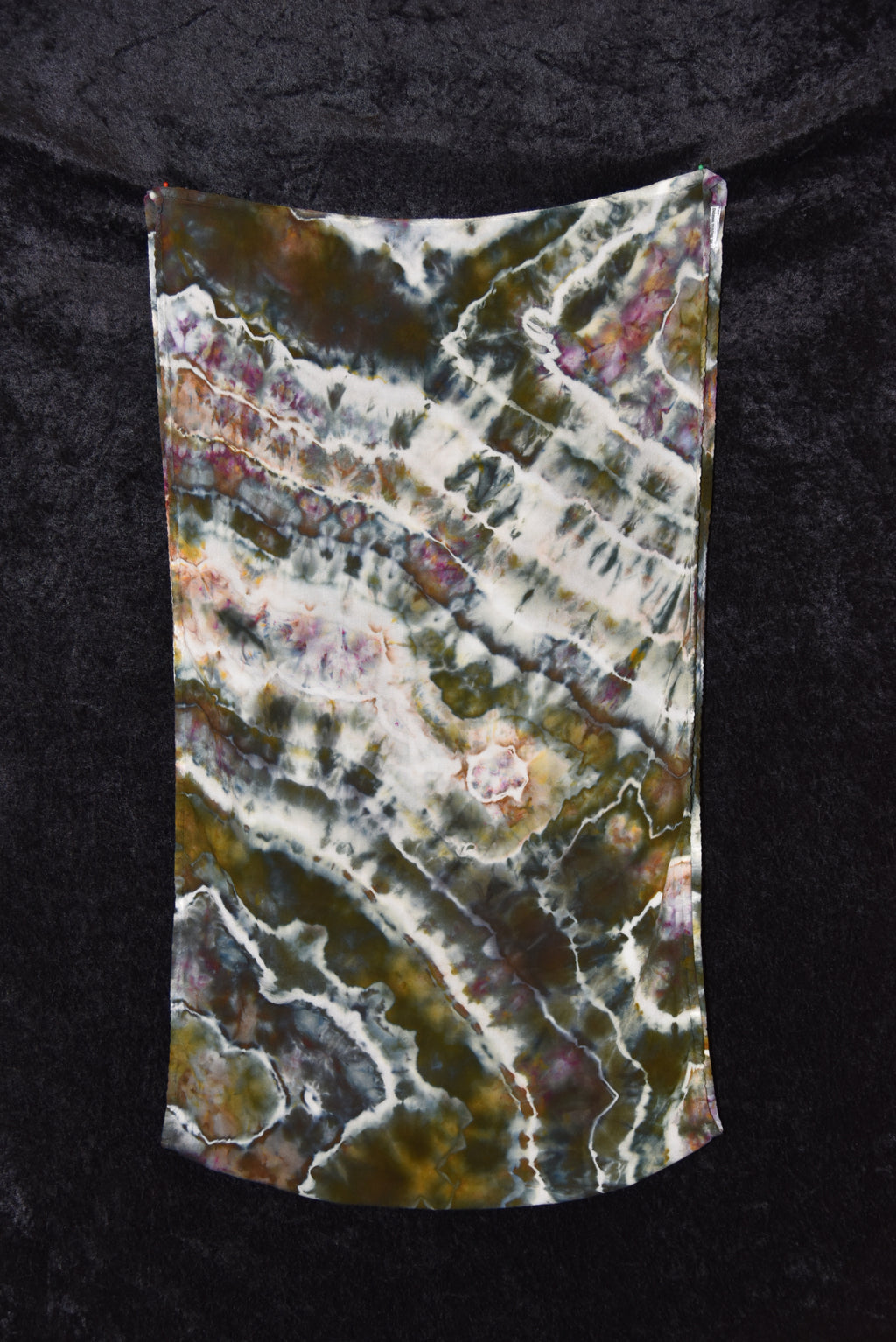 Circular Rayon Infinity Scarf - Dark Earth Tones (Gray, Purple, Green)