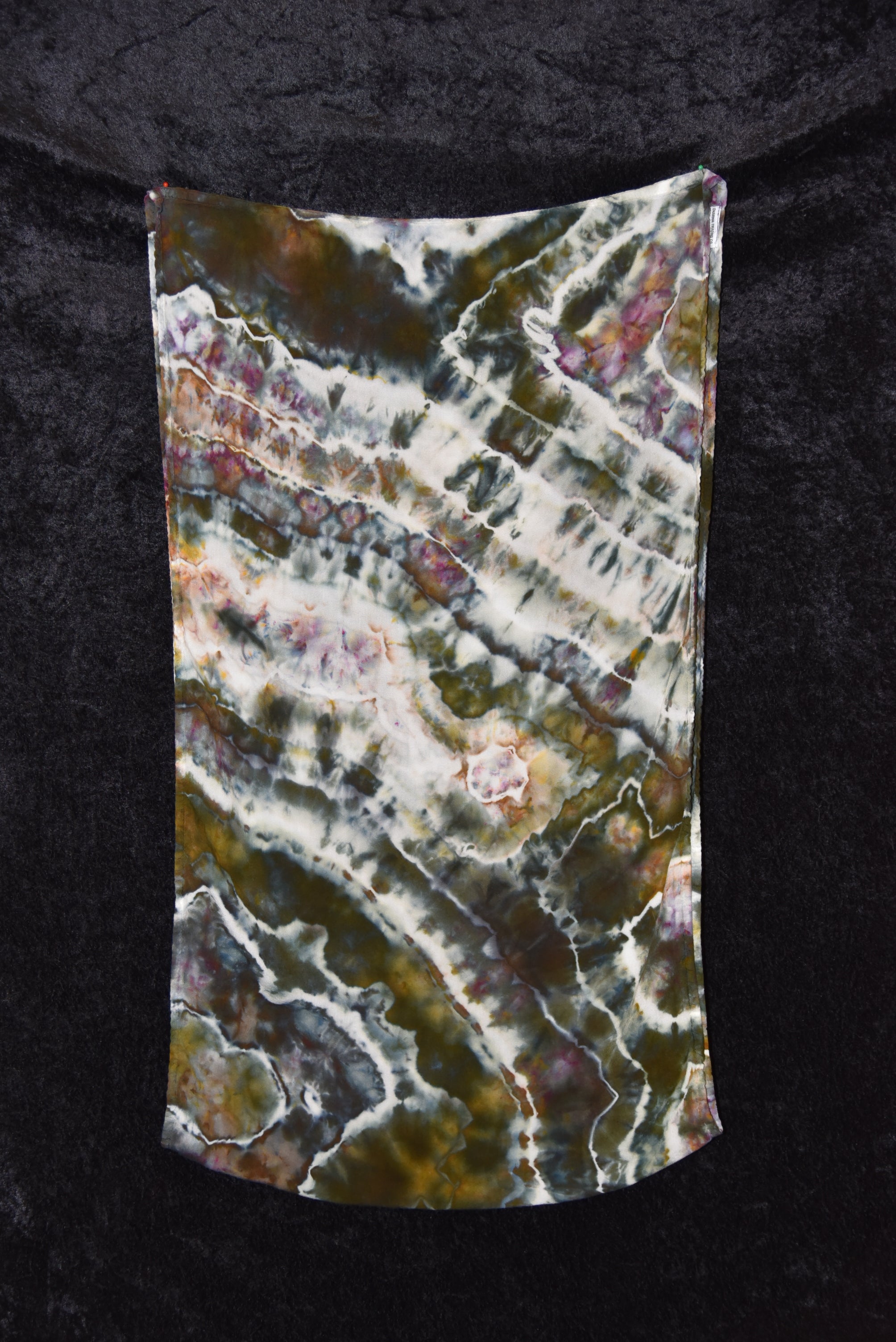 Circular Rayon Infinity Scarf - Dark Earth Tones (Gray, Purple, Green)