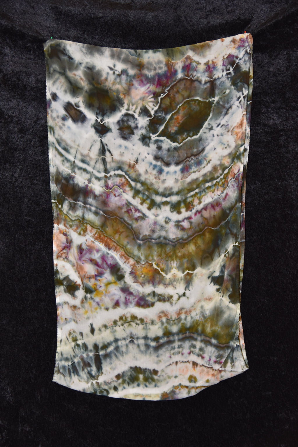 Circular Rayon Infinity Scarf - Dark Earth Tones (Gray, Purple, Green)