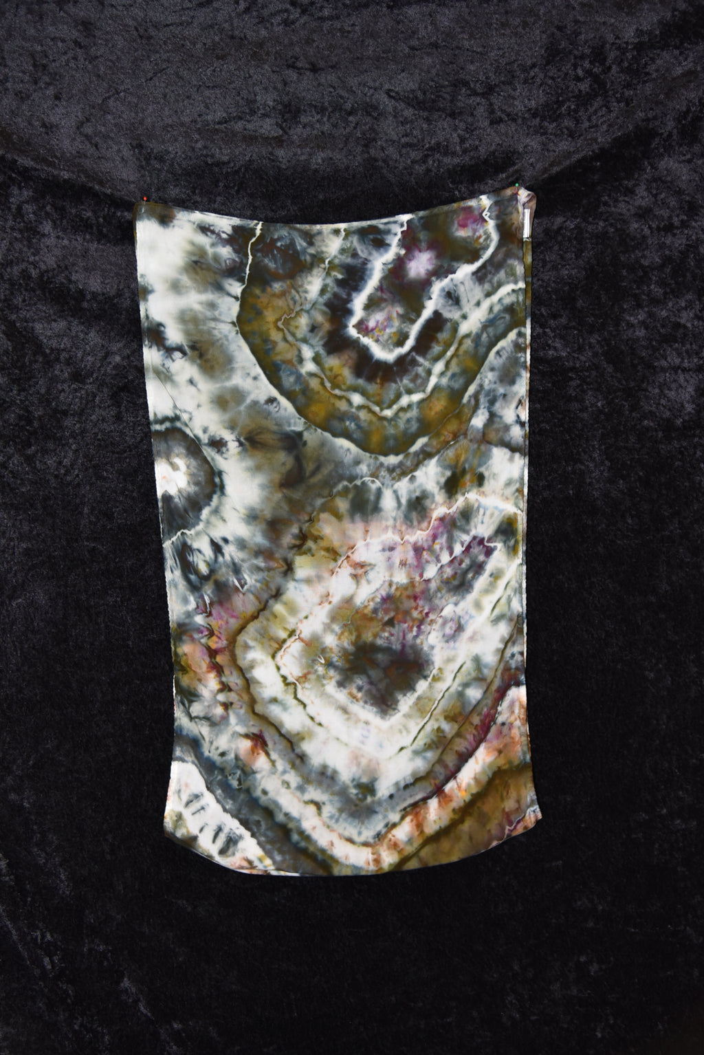 Circular Rayon Infinity Scarf - Dark Earth Tones (Gray, Purple, Green)