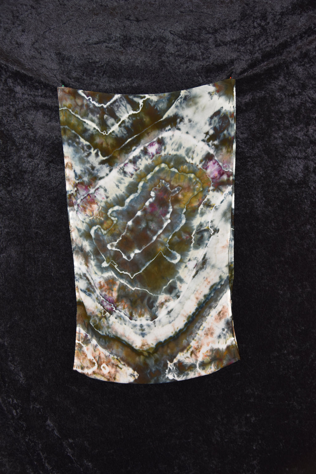 Circular Rayon Infinity Scarf - Dark Earth Tones (Gray, Purple, Green)