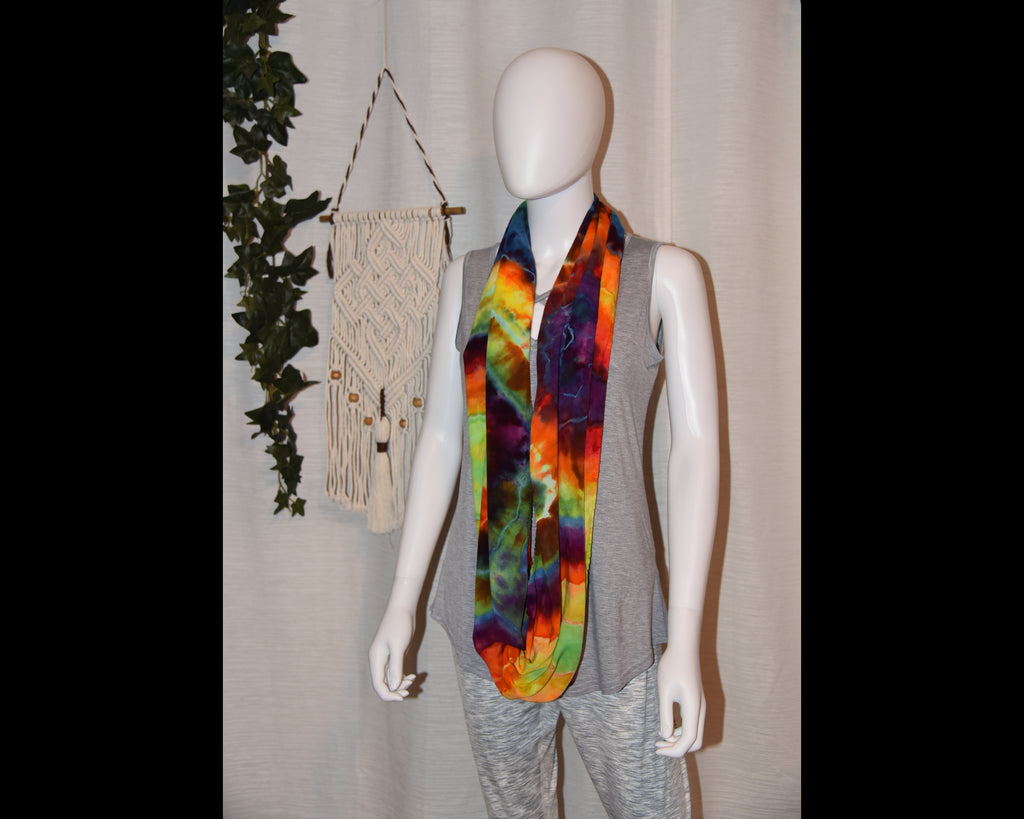 Circular Rayon Infinity Scarf - Rainbow Geode