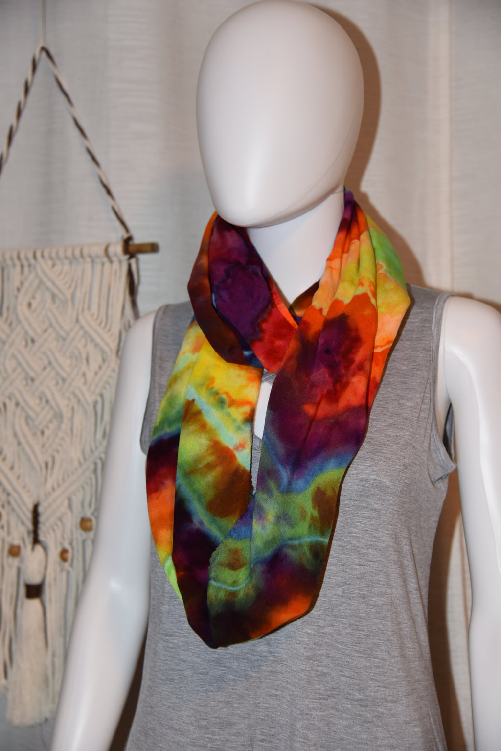 Circular Rayon Infinity Scarf - Rainbow Geode