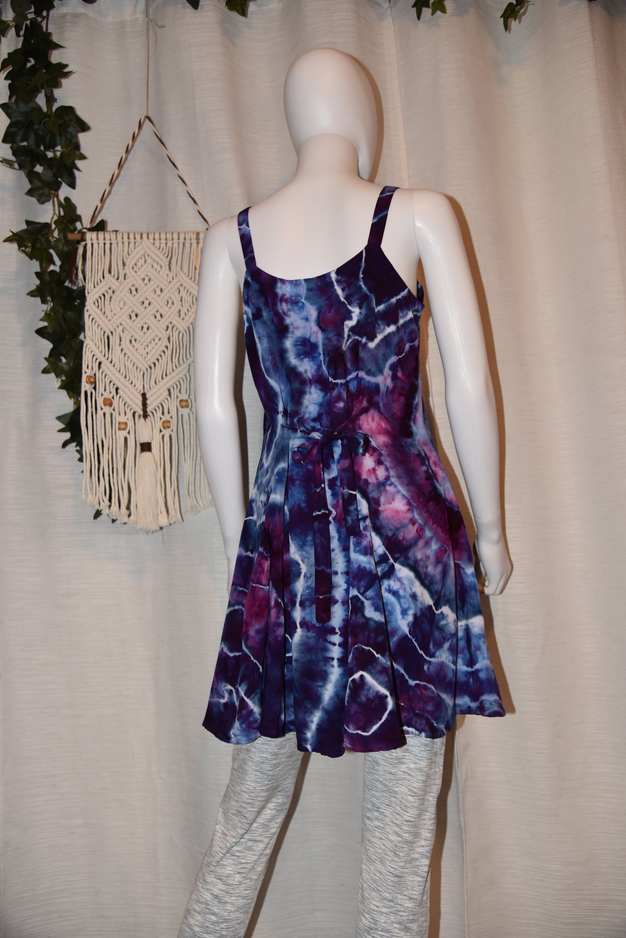 S - Short Rayon Dress - Purple Geode