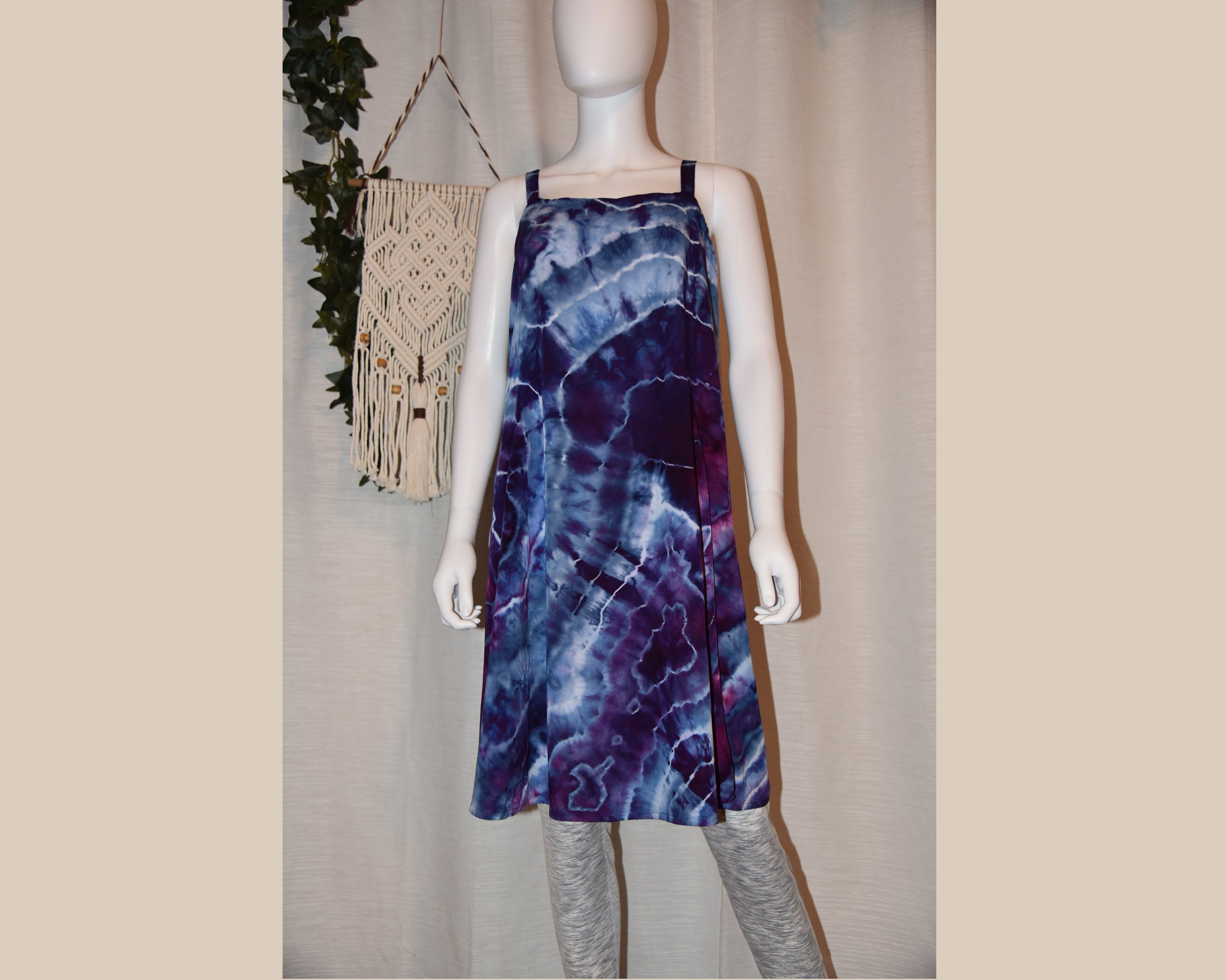 XL - Short Rayon Dress - Purple Geode