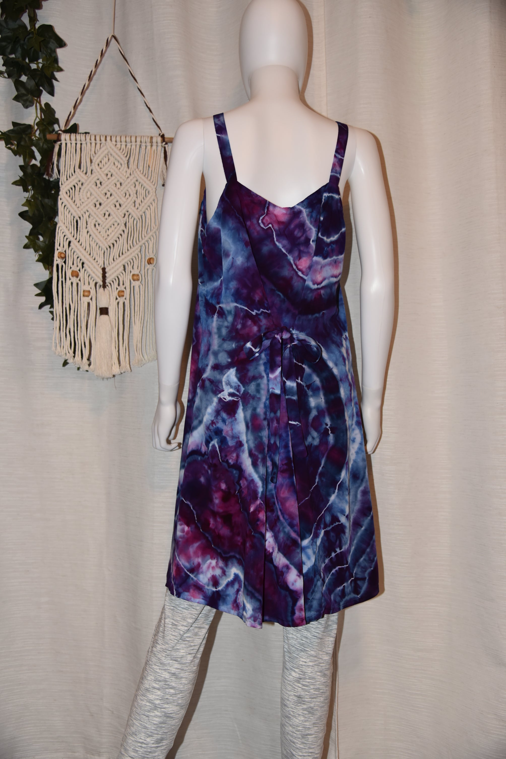 XL - Short Rayon Dress - Purple Geode