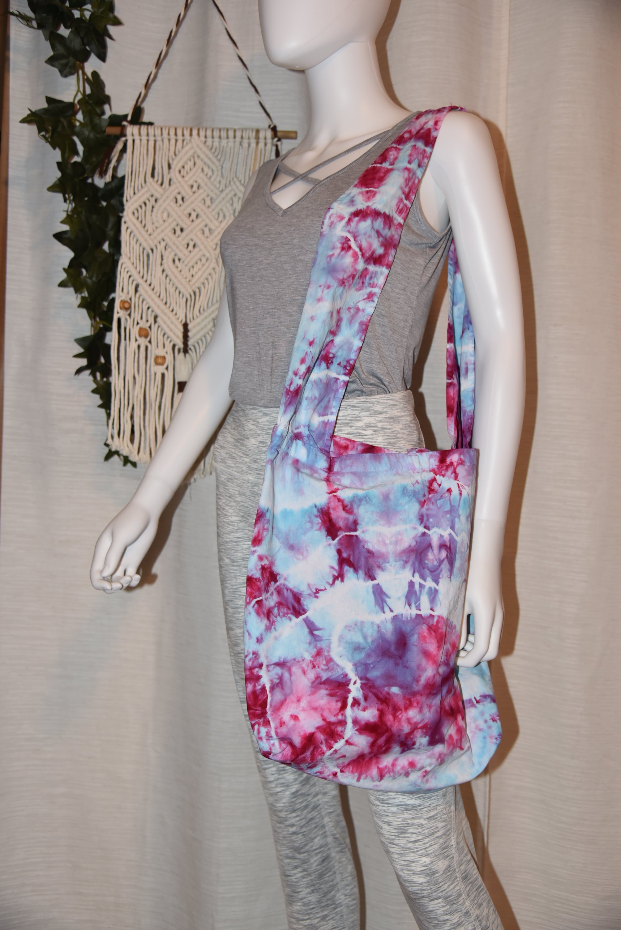 Wide Strap Hobo Bag - Pink, Blue, Purple