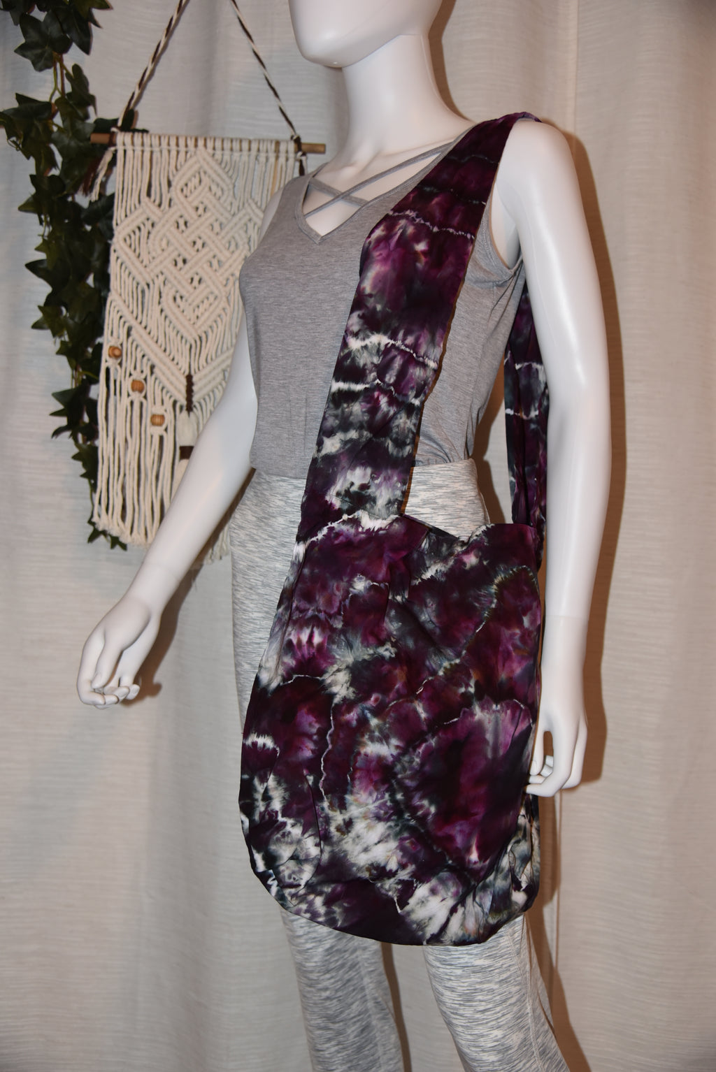 Wide Strap Hobo Bag - Black, Grey, Purple