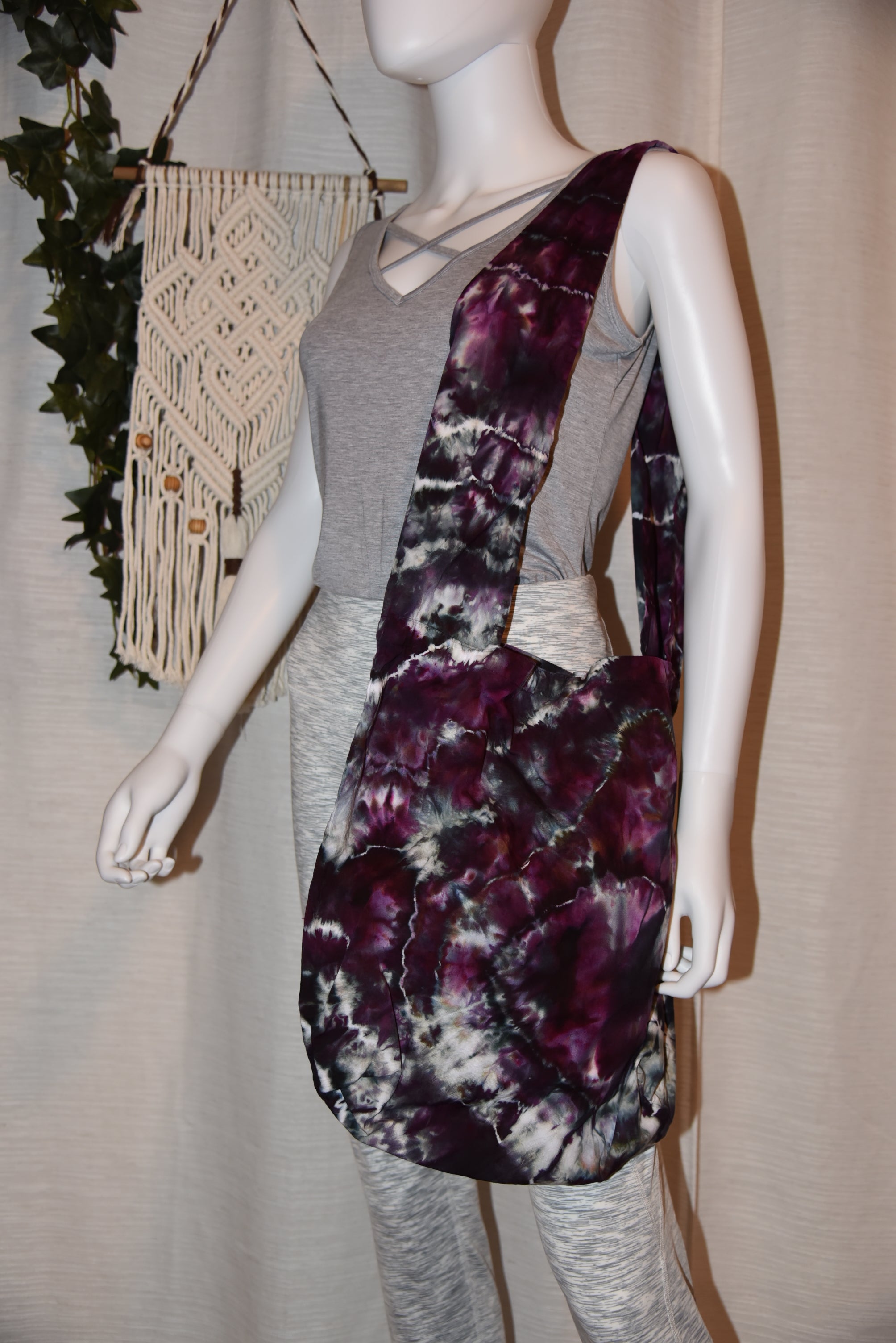 Wide Strap Hobo Bag - Black, Grey, Purple