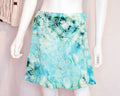 Short Rayon Wrap Skirt - Aqua