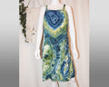 XL - Short Rayon Dress - Blue & Green Geode