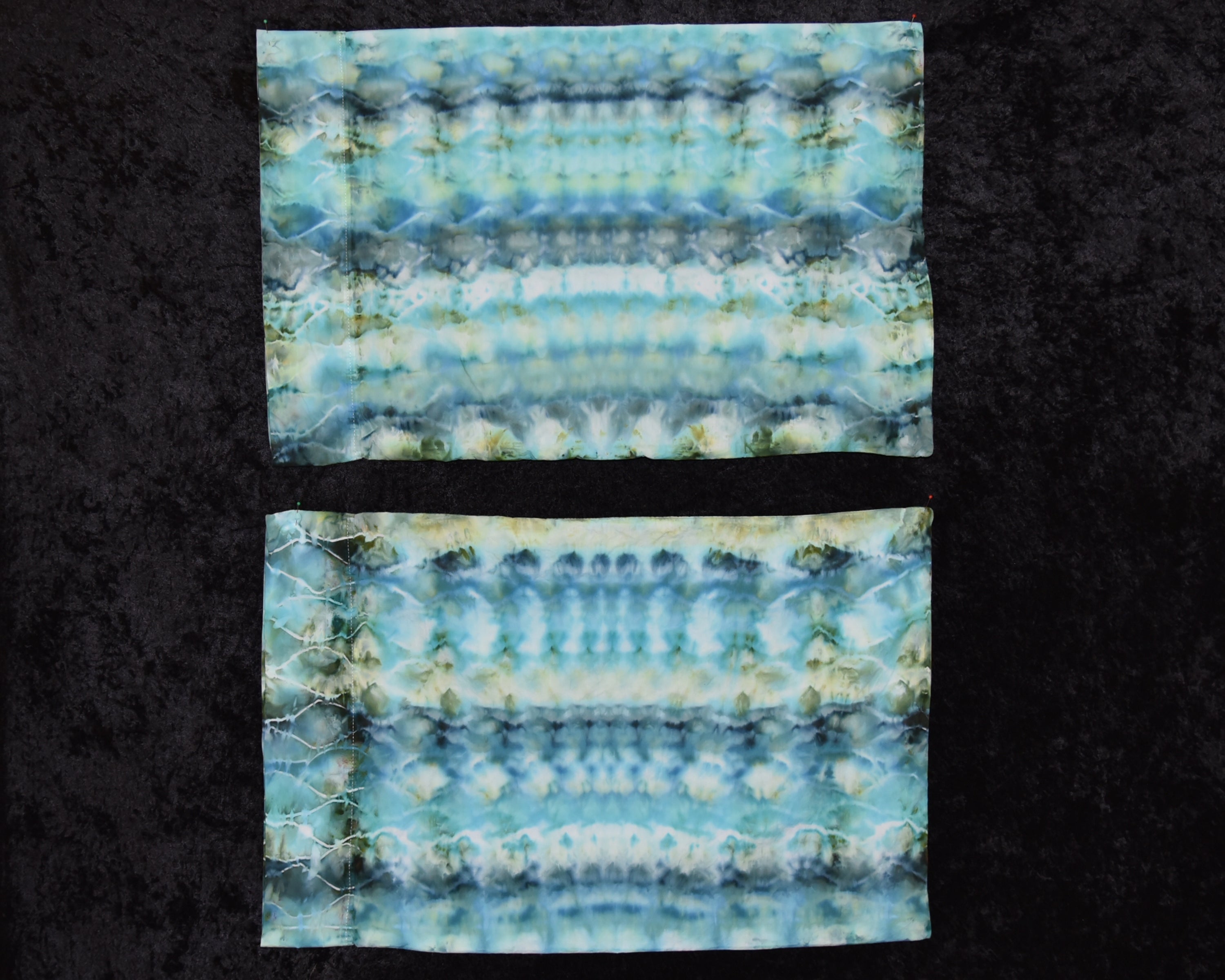 Blue and Green pillow case set