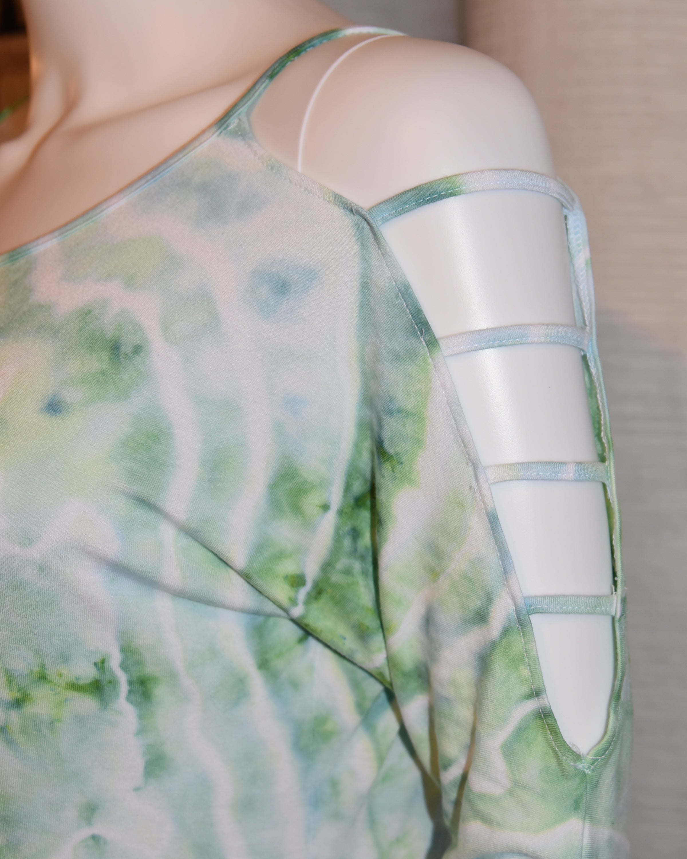Small - Strappy Shoulder Rayon T-Shirt