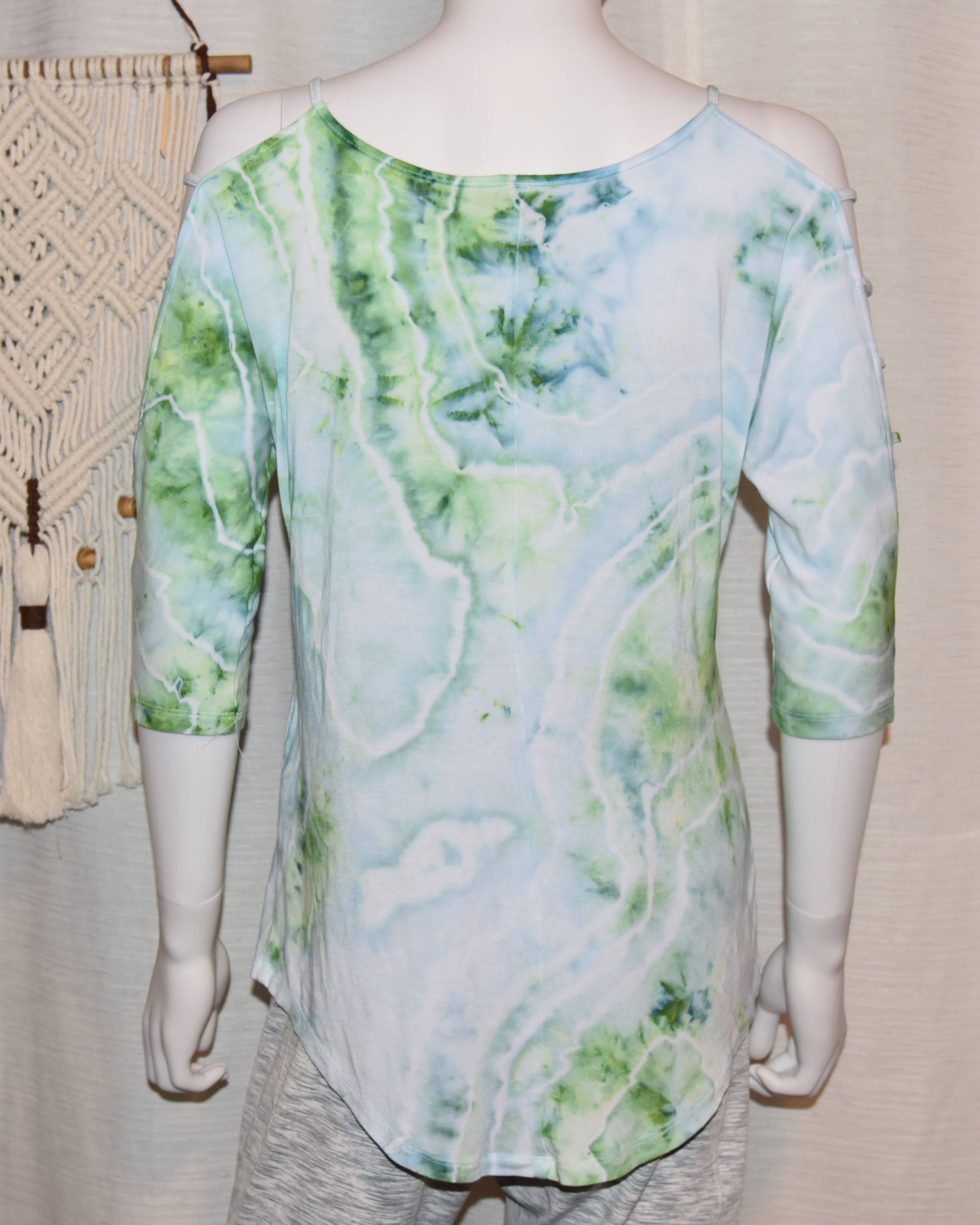 Small - Strappy Shoulder Rayon T-Shirt