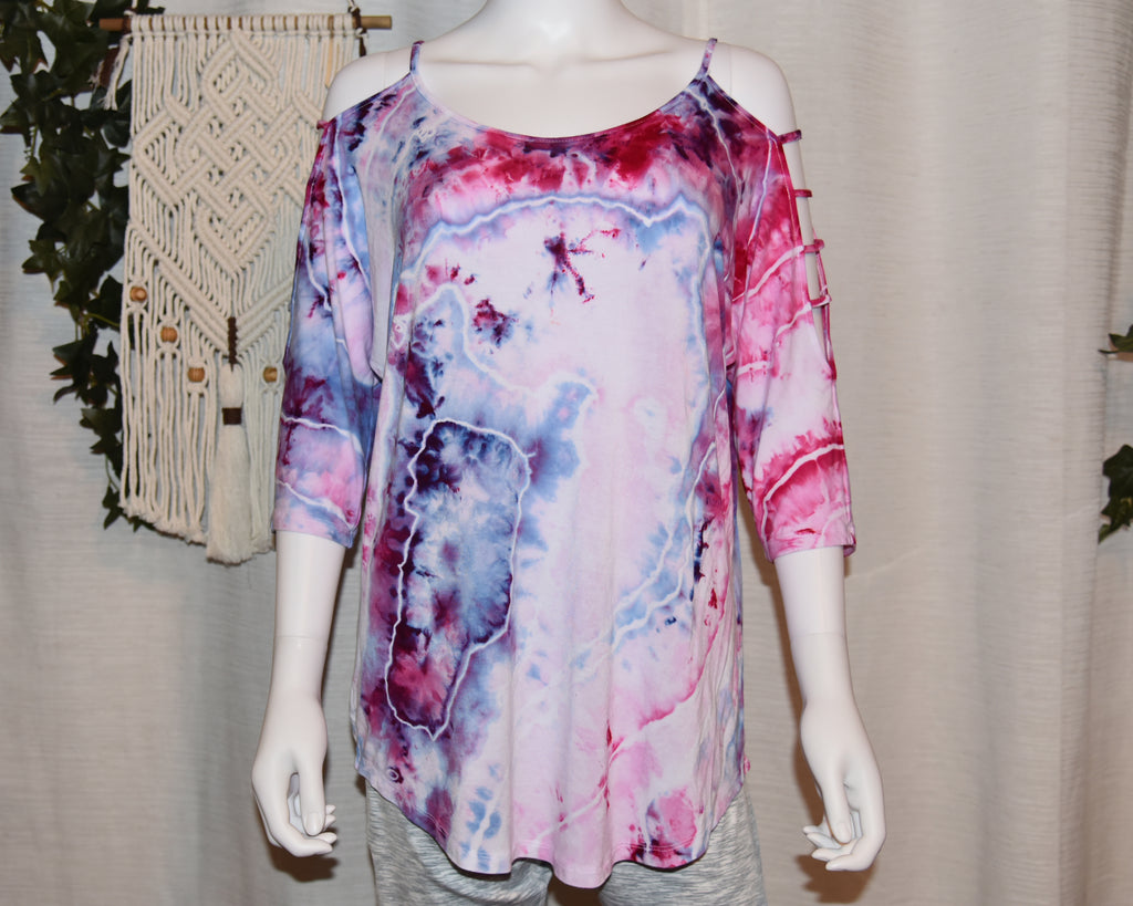 Large - Strappy Shoulder Rayon T-Shirt