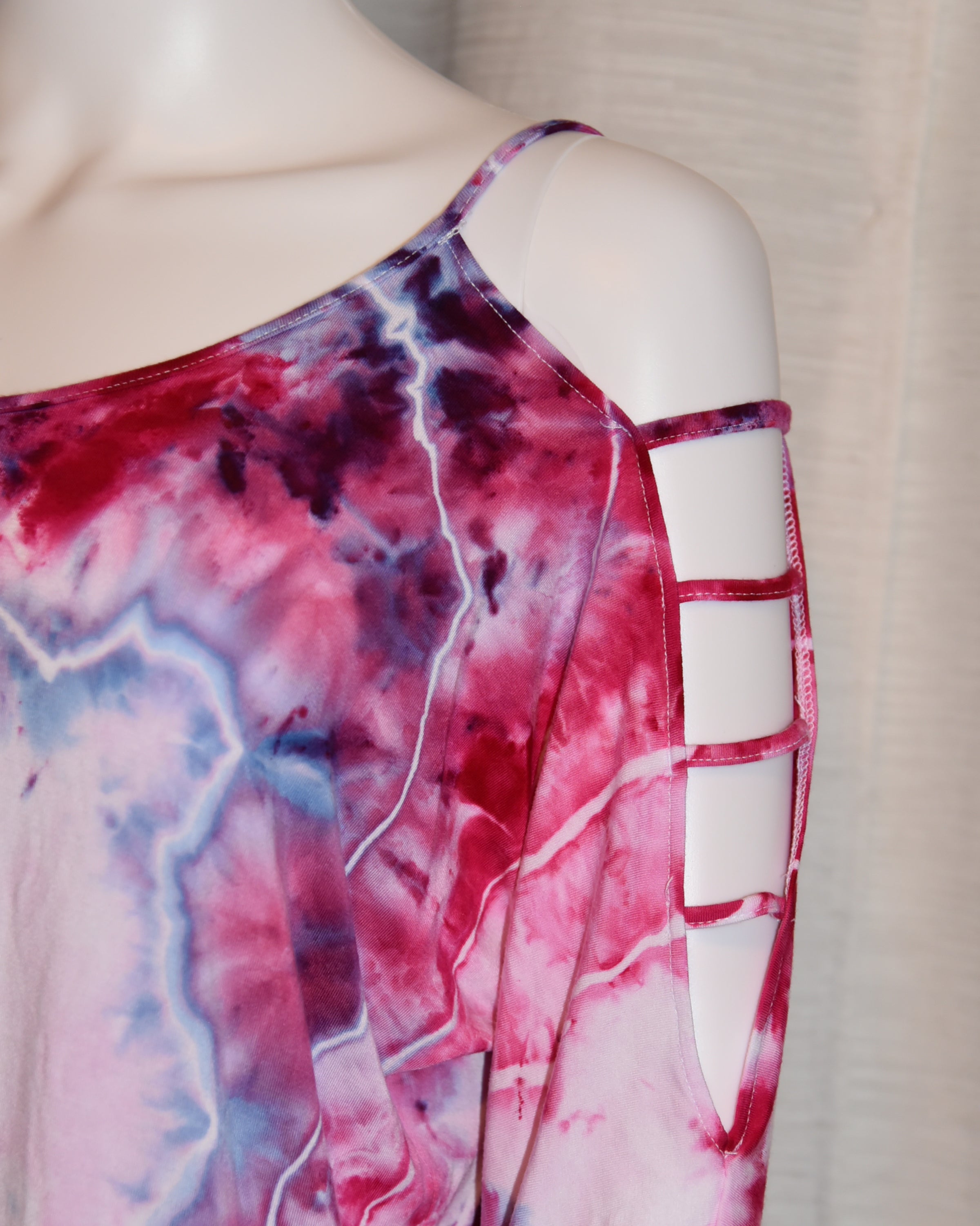 Large - Strappy Shoulder Rayon T-Shirt