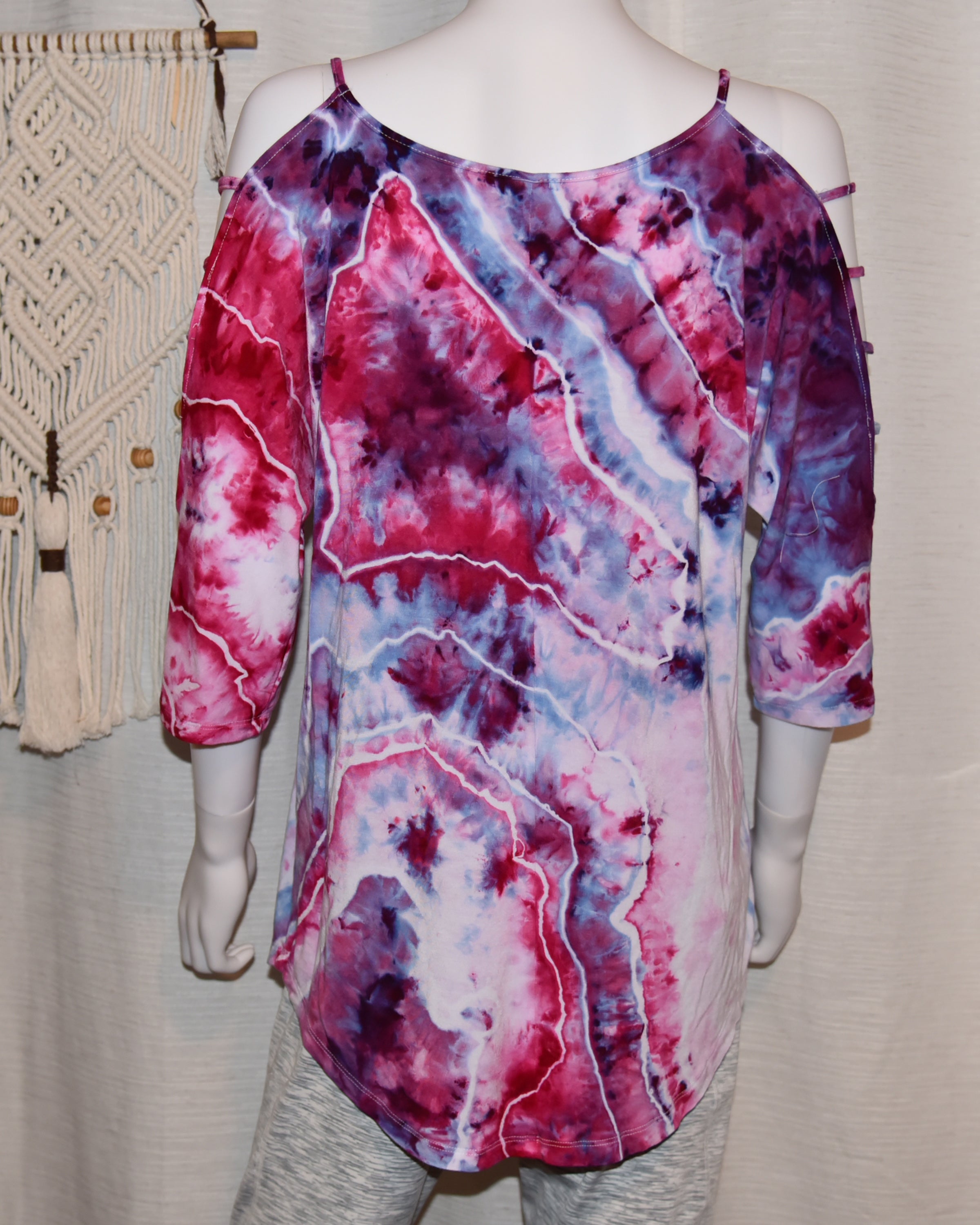 Large - Strappy Shoulder Rayon T-Shirt