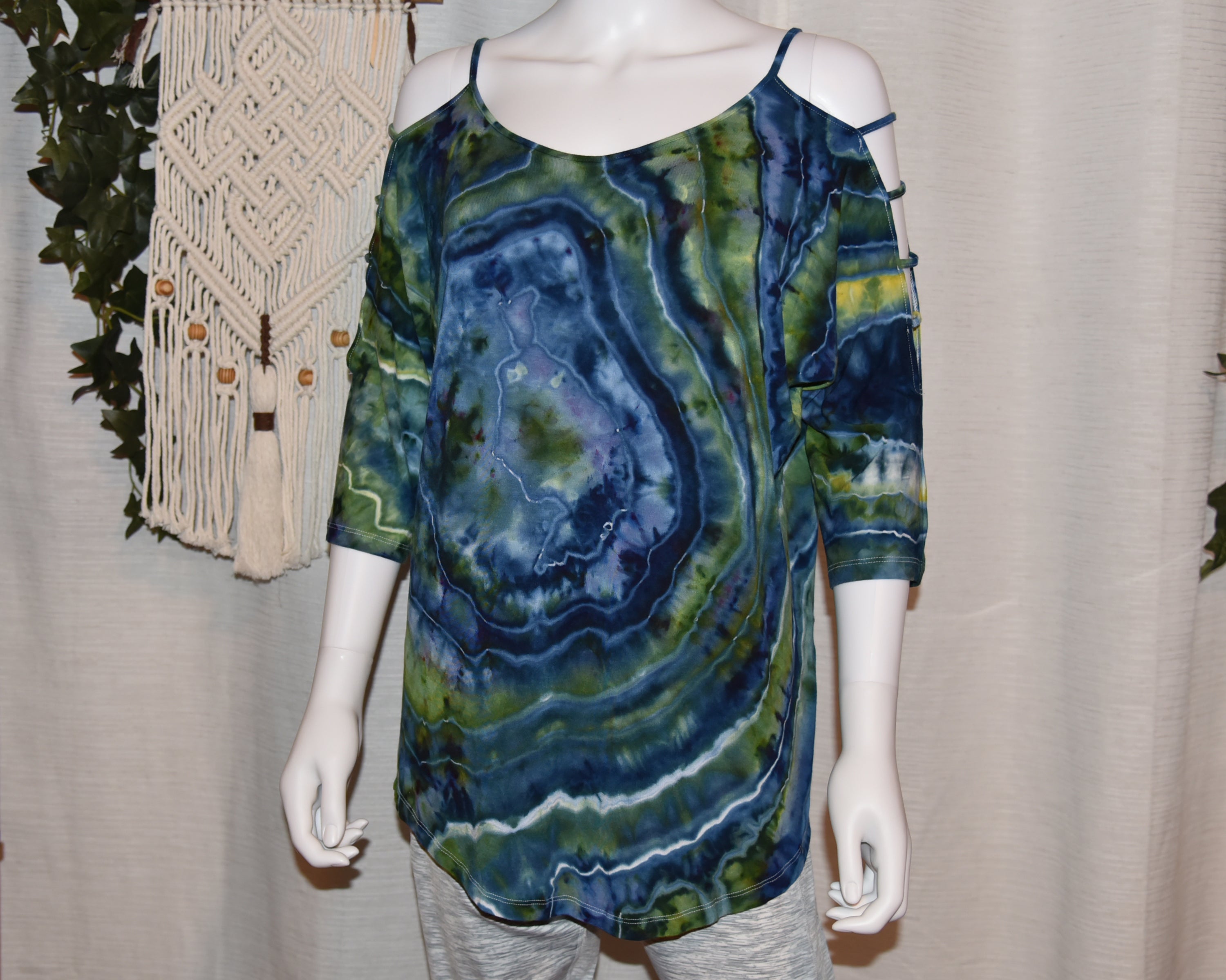 Extra Large - Strappy Shoulder Rayon T-Shirt