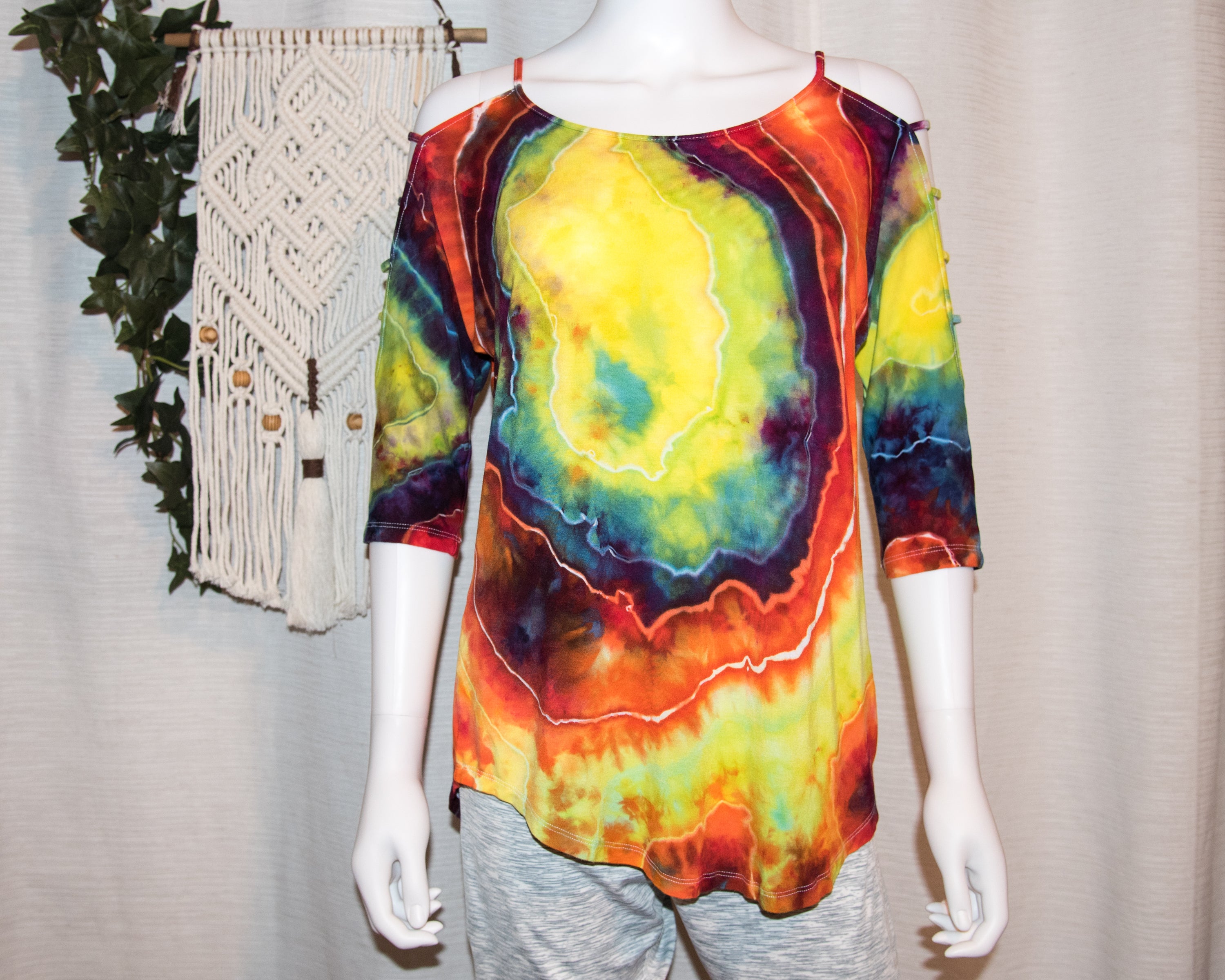 Medium - Strappy Shoulder Rayon T-Shirt