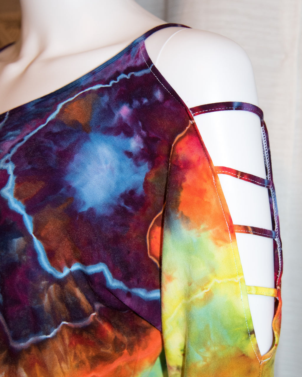 Large - Strappy Shoulder Rayon T-Shirt
