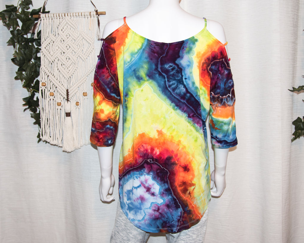 Large - Strappy Shoulder Rayon T-Shirt