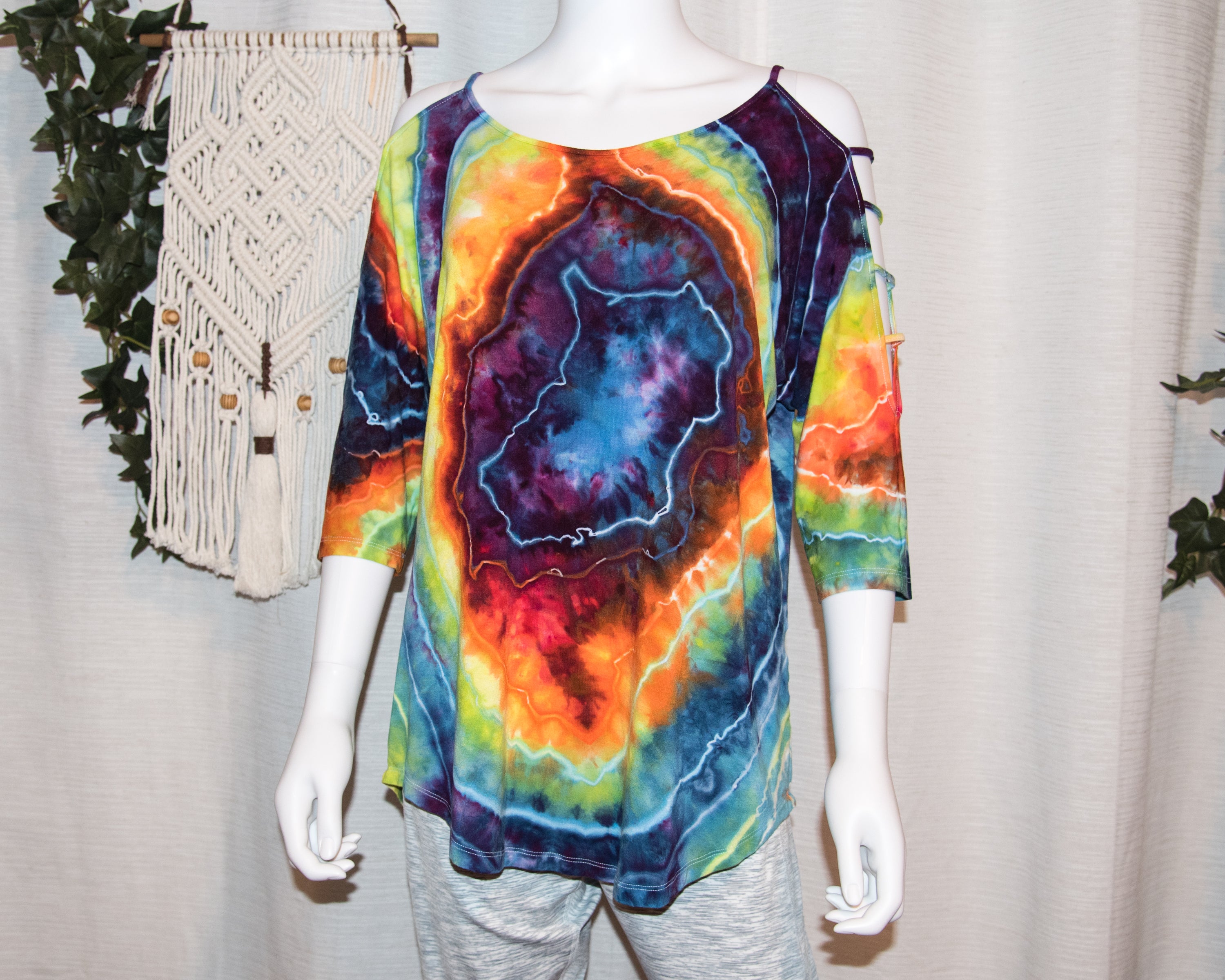 Extra Large - Strappy Shoulder Rayon T-Shirt