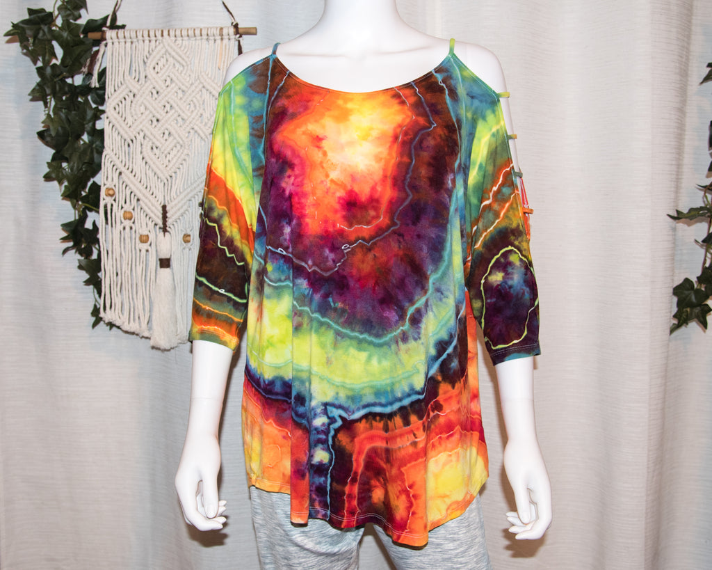 XXL - Strappy Shoulder Rayon T-Shirt