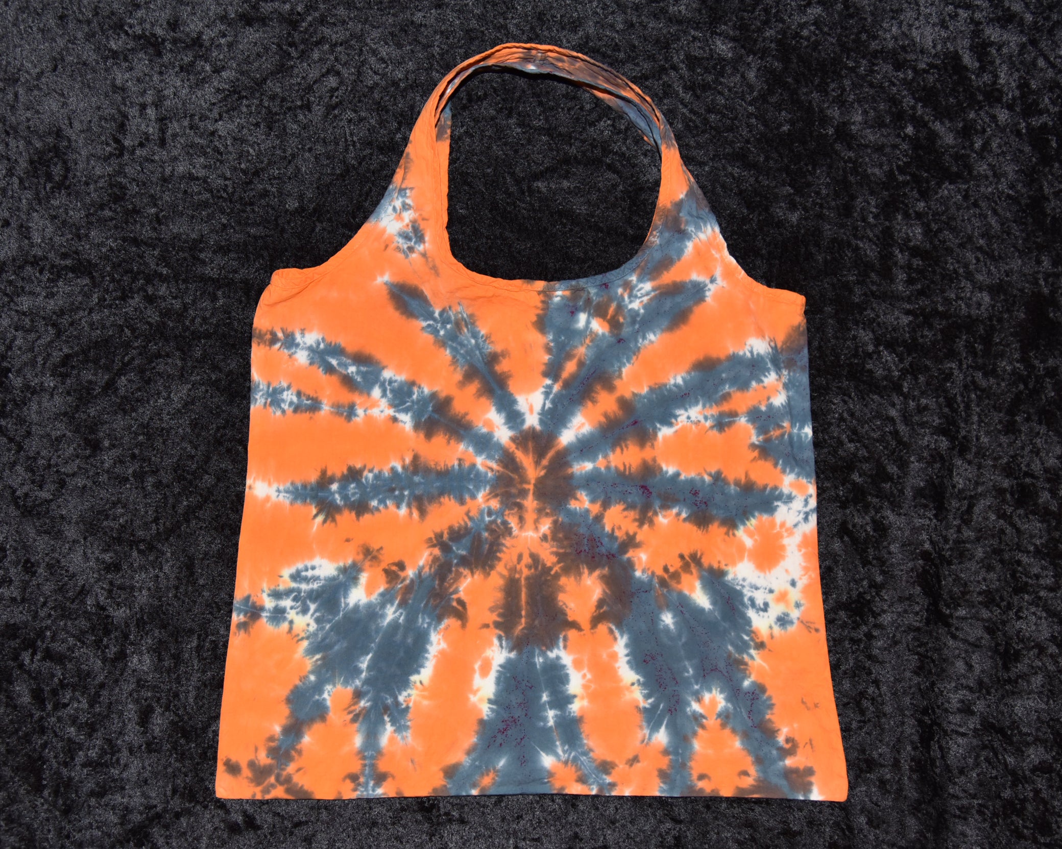 Cotton Shopping Bag - Orange Black