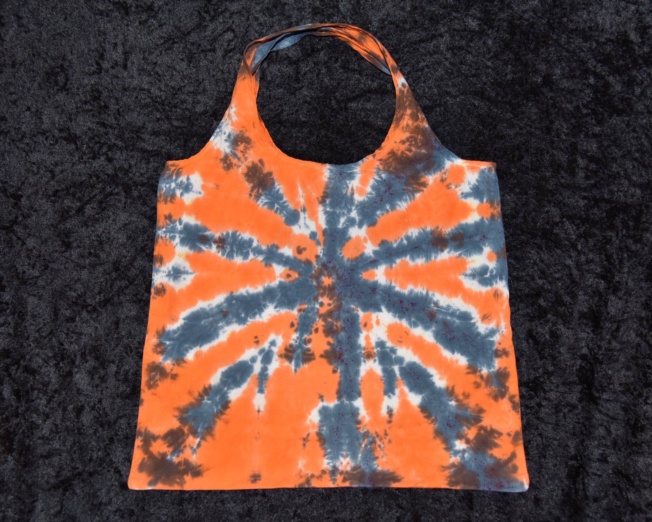 Cotton Shopping Bag - Orange Black