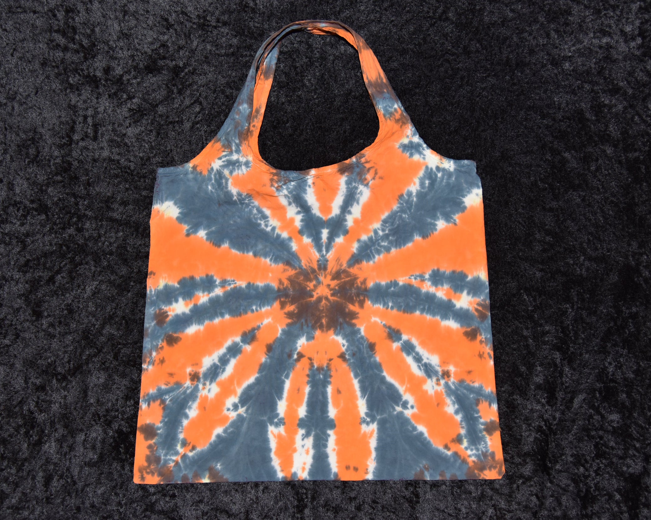 Cotton Shopping Bag - Orange Black