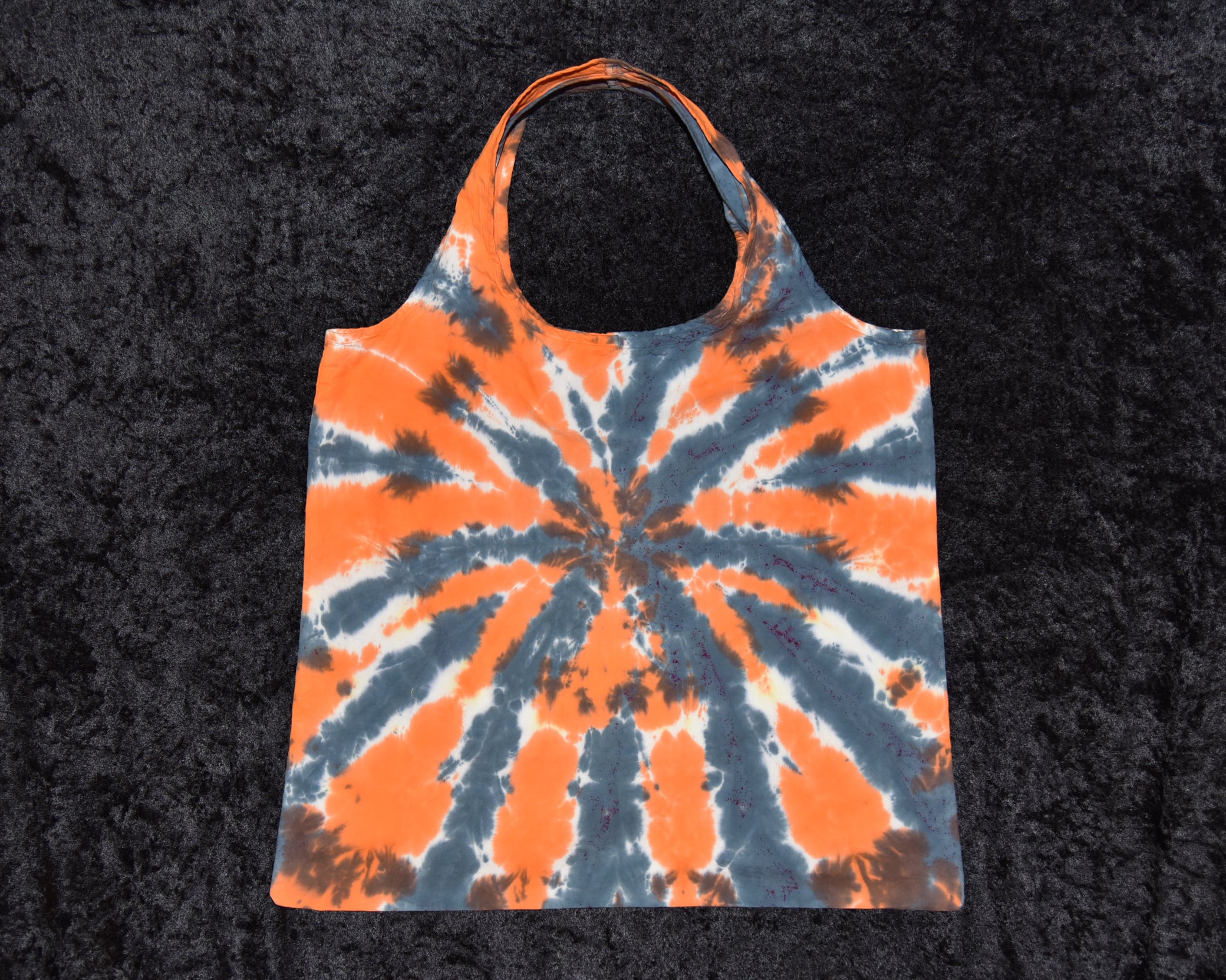Cotton Shopping Bag - Orange Black
