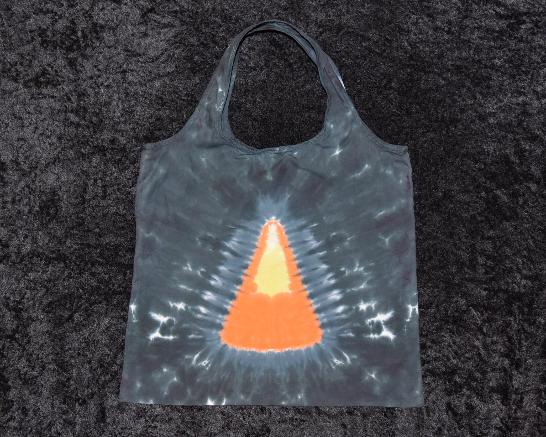 Cotton Shopping Bag - Orange Black Yellow