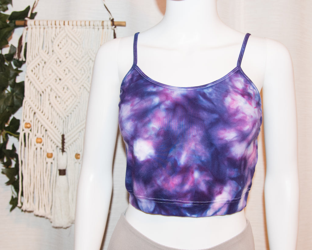 Women's Cropped Tank Top - Large - Purple