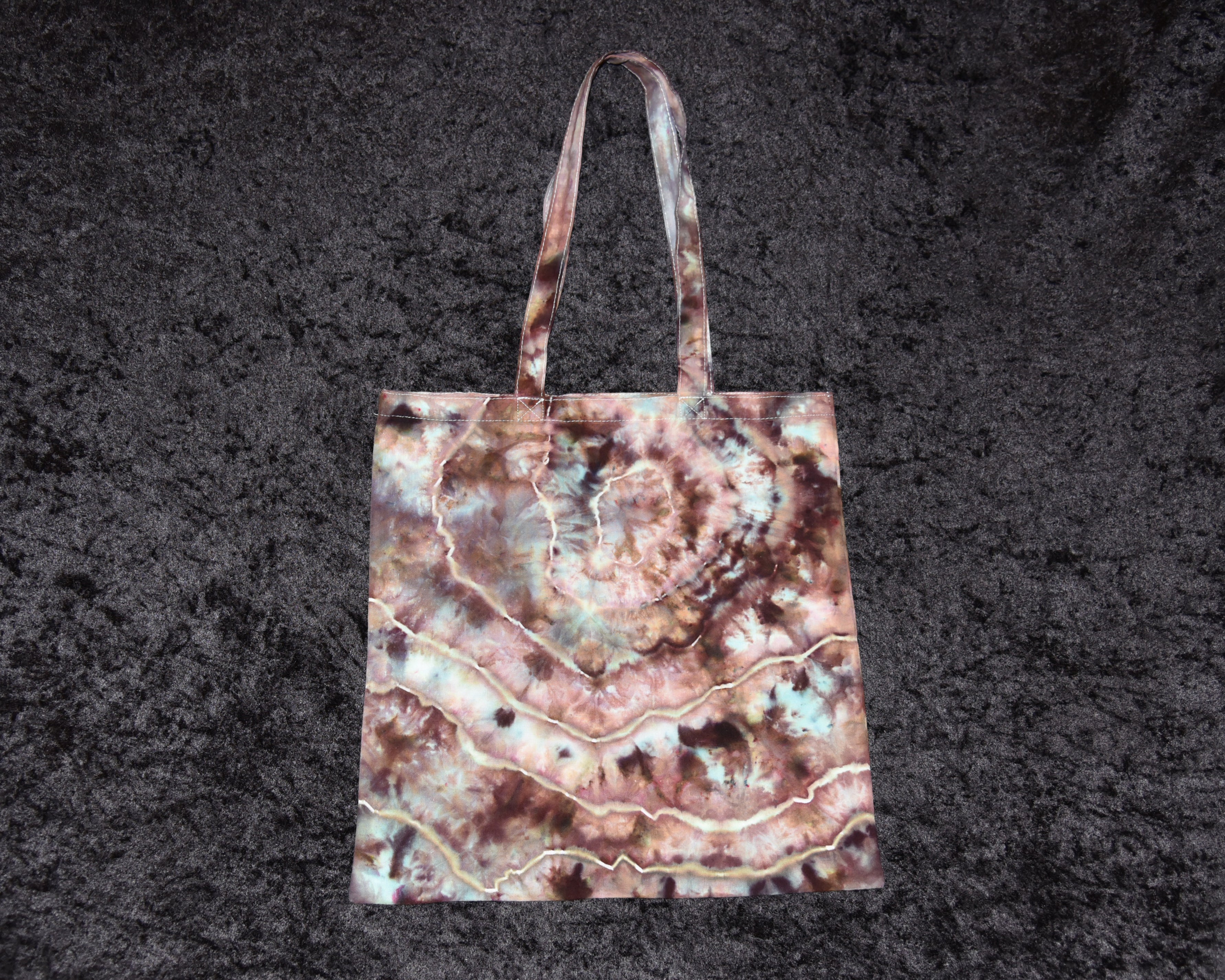 Cotton Bag - Pink Brown Light Blue