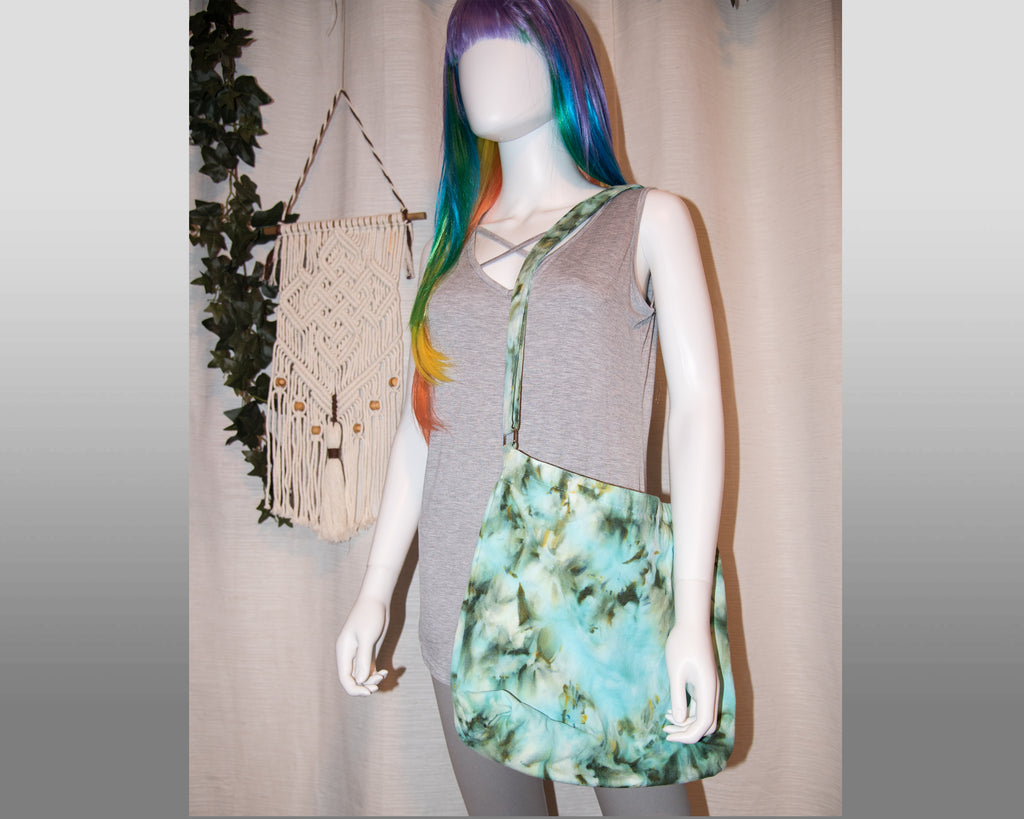 Shoulder Bag - Light Blue, Green